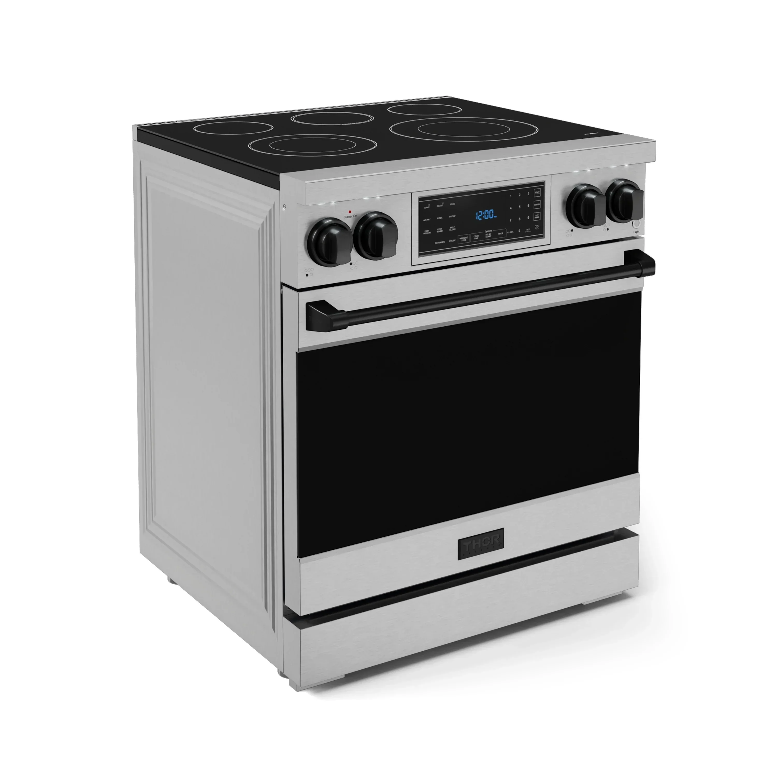 Gordon Ramsay by Thor Kitchen 4-Piece Appliance Package -  30-Inch Electric Range,  Wall Mount Range Hood, 36-Inch French Door Refrigerator, and Dishwasher in Stainless Steel with Black Trim - Image 6