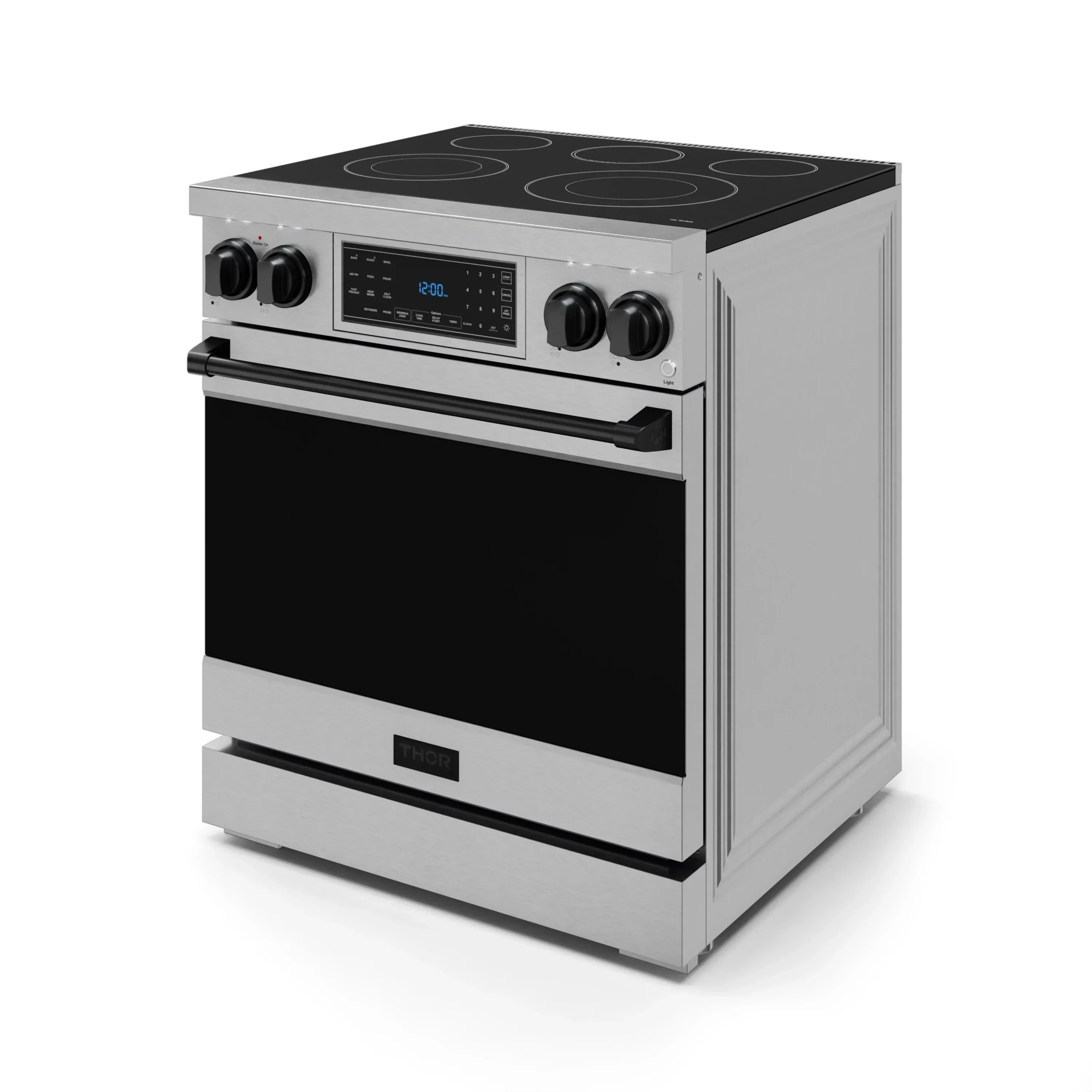 Gordon Ramsay by Thor Kitchen 4-Piece Appliance Package -  30-Inch Electric Range,  Wall Mount Range Hood, 36-Inch French Door Refrigerator, and Dishwasher in Stainless Steel with Black Trim - Image 7
