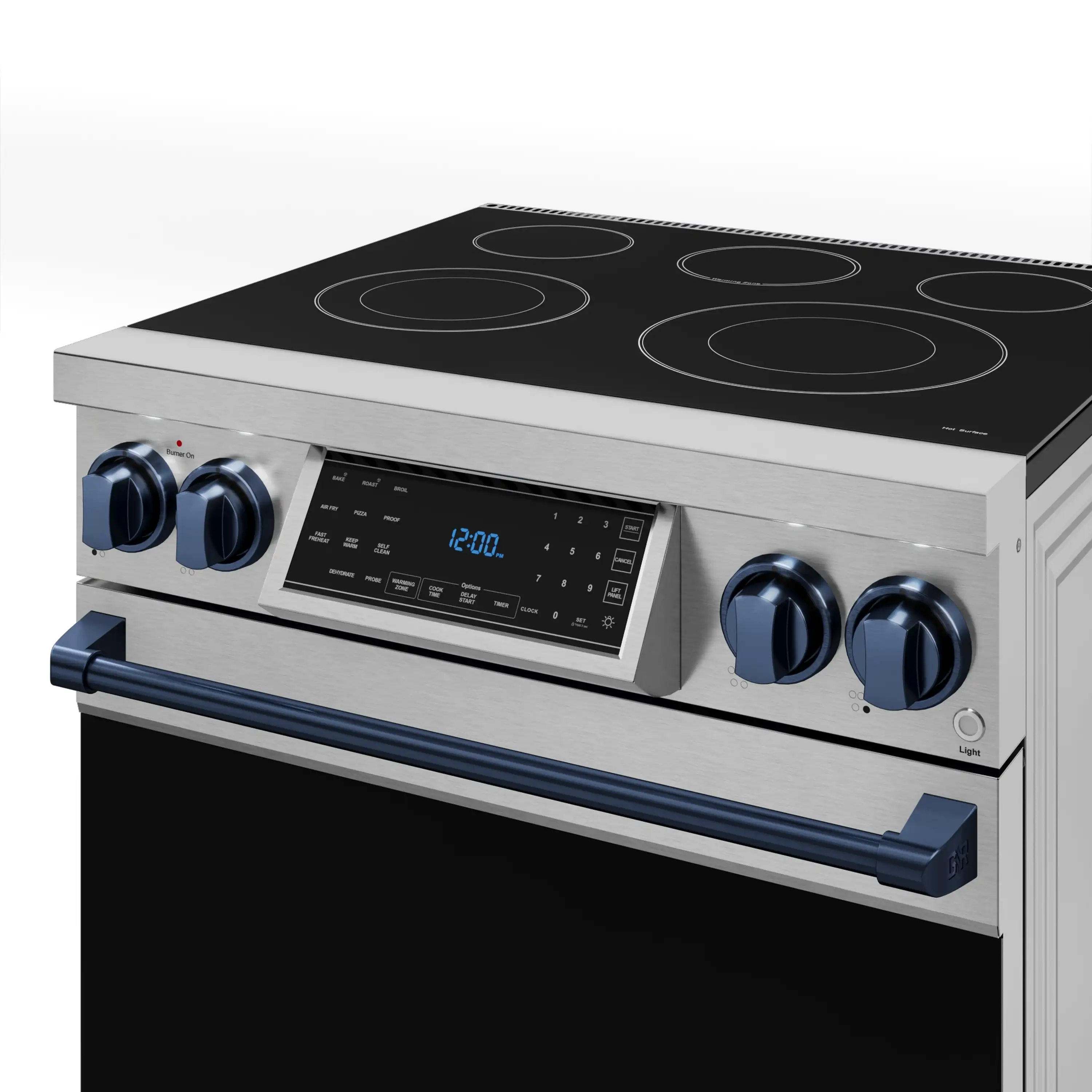 Gordon Ramsay by Thor Kitchen 4-Piece Appliance Package -  30-Inch Electric Range,  Wall Mount Range Hood, 36-Inch French Door Refrigerator, and Dishwasher in Stainless Steel with Blue Trim - Image 11