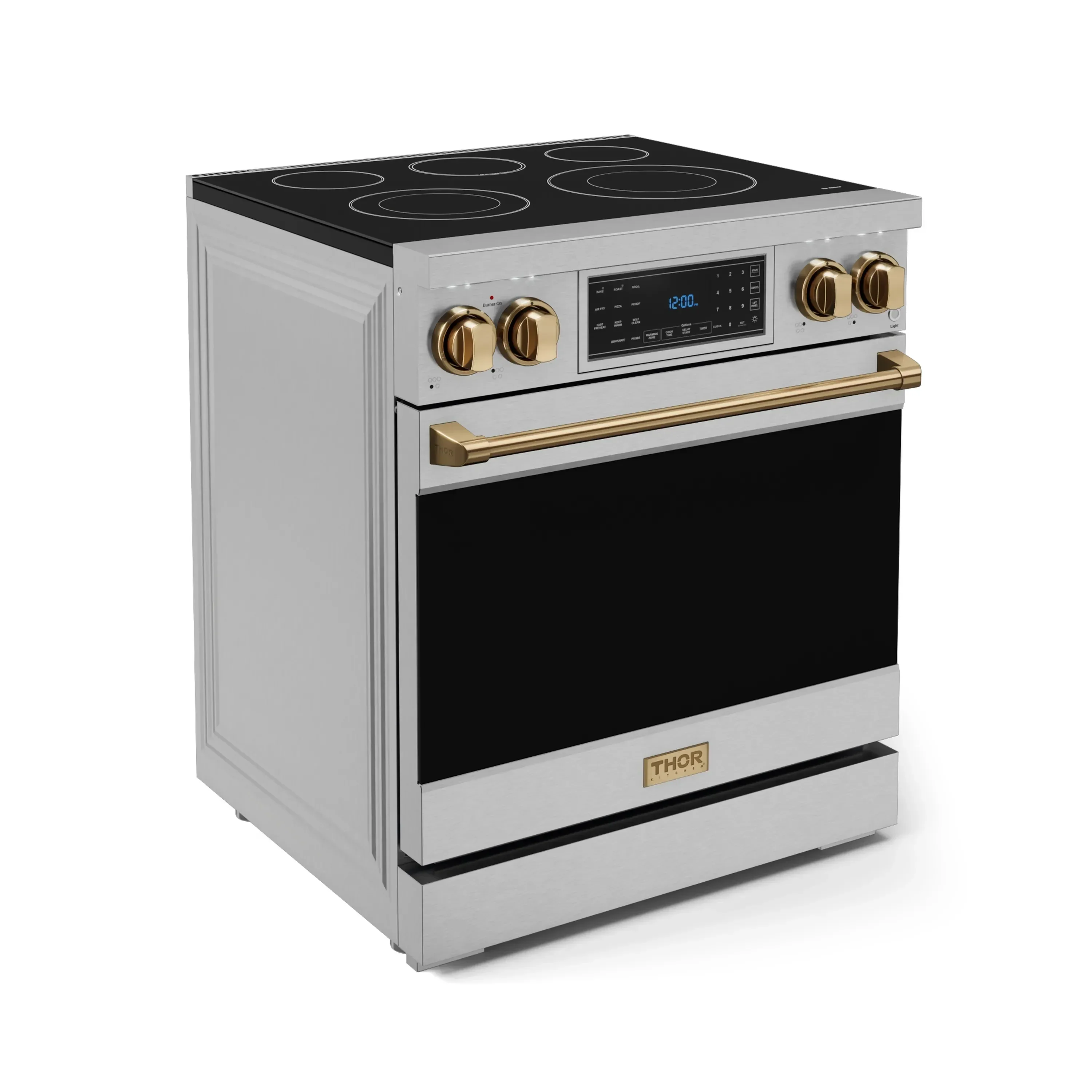 Gordon Ramsay by Thor Kitchen 4-Piece Appliance Package -  30-Inch Electric Range,  Wall Mount Range Hood, 36-Inch French Door Refrigerator, and Dishwasher in Stainless Steel with Bronze Trim - Image 10