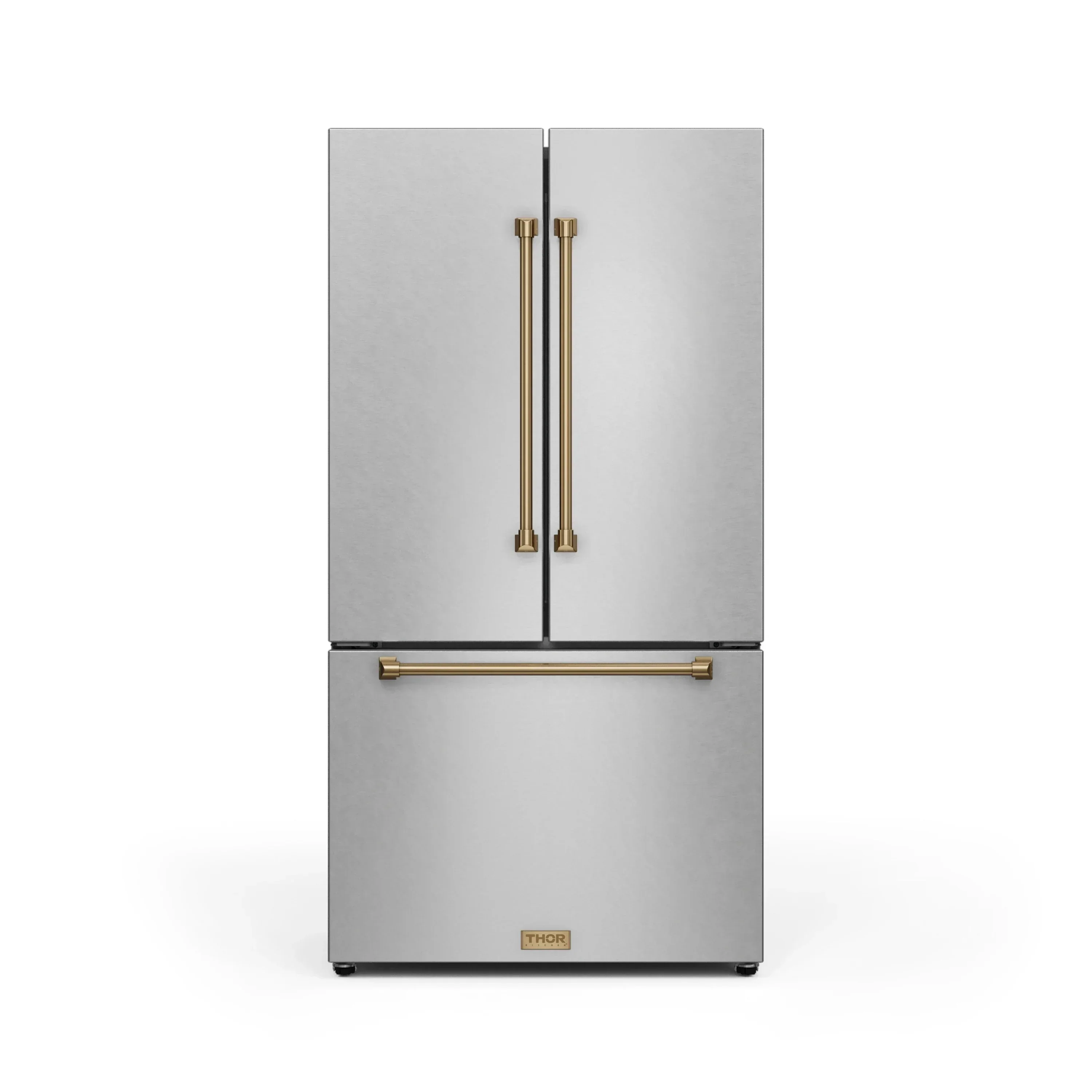 Gordon Ramsay by Thor Kitchen 4-Piece Appliance Package -  30-Inch Electric Range,  Wall Mount Range Hood, 36-Inch French Door Refrigerator, and Dishwasher in Stainless Steel with Bronze Trim - Image 19