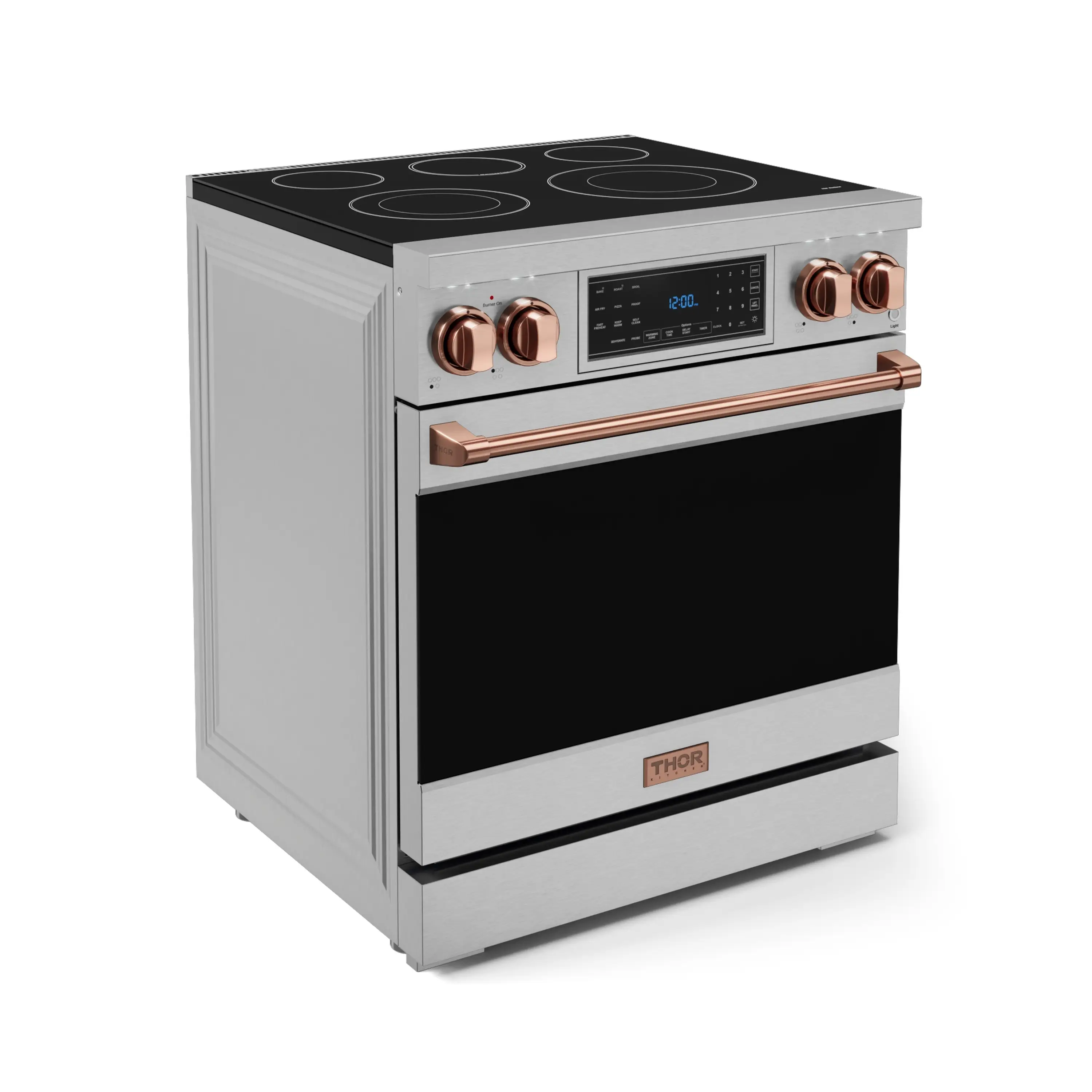 Gordon Ramsay by Thor Kitchen 4-Piece Appliance Package -  30-Inch Electric Range,  Wall Mount Range Hood, 36-Inch French Door Refrigerator, and Dishwasher in Stainless Steel with Rose Gold Trim - Image 6