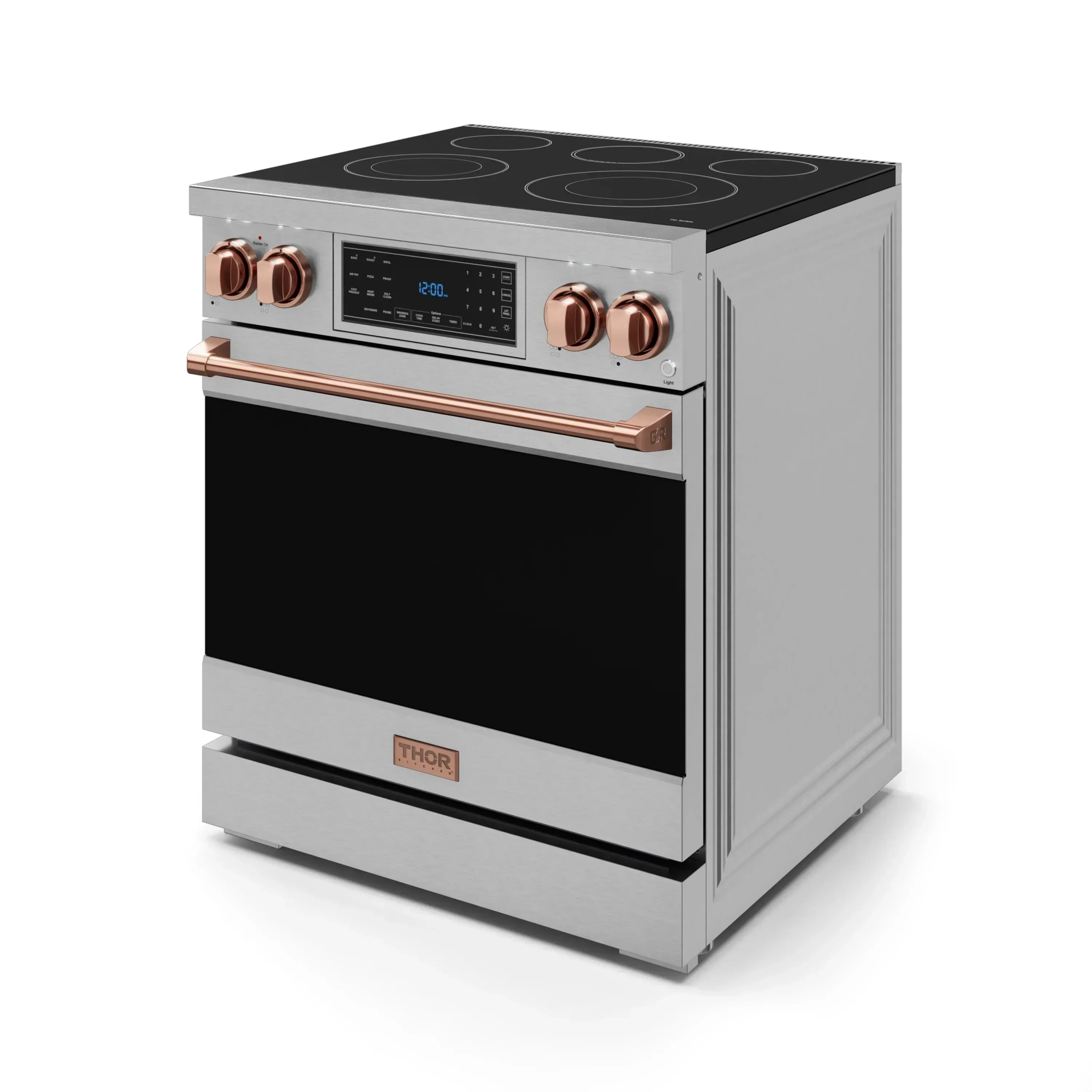 Gordon Ramsay by Thor Kitchen 4-Piece Appliance Package -  30-Inch Electric Range,  Wall Mount Range Hood, 36-Inch French Door Refrigerator, and Dishwasher in Stainless Steel with Rose Gold Trim - Image 7