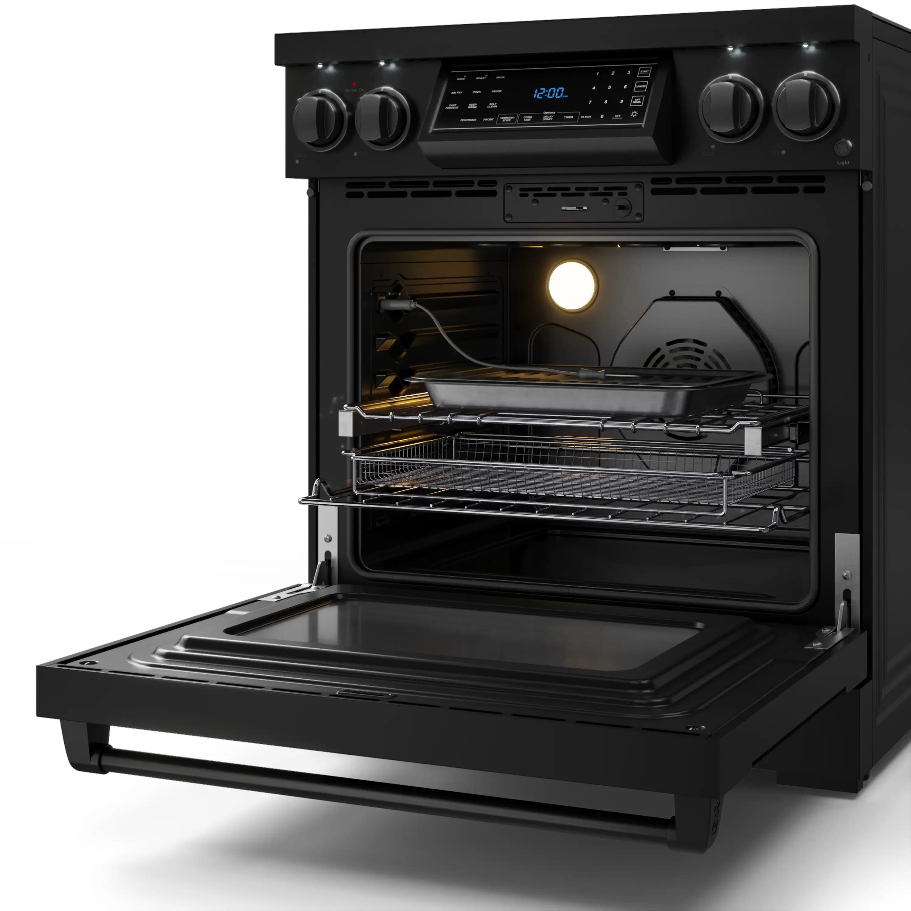 Gordon Ramsay by Thor Kitchen 4-Piece Appliance Package -  30-Inch Electric Range,  Wall Mount Range Hood, 36-Inch French Door Refrigerator, and Dishwasher in Black - Image 9