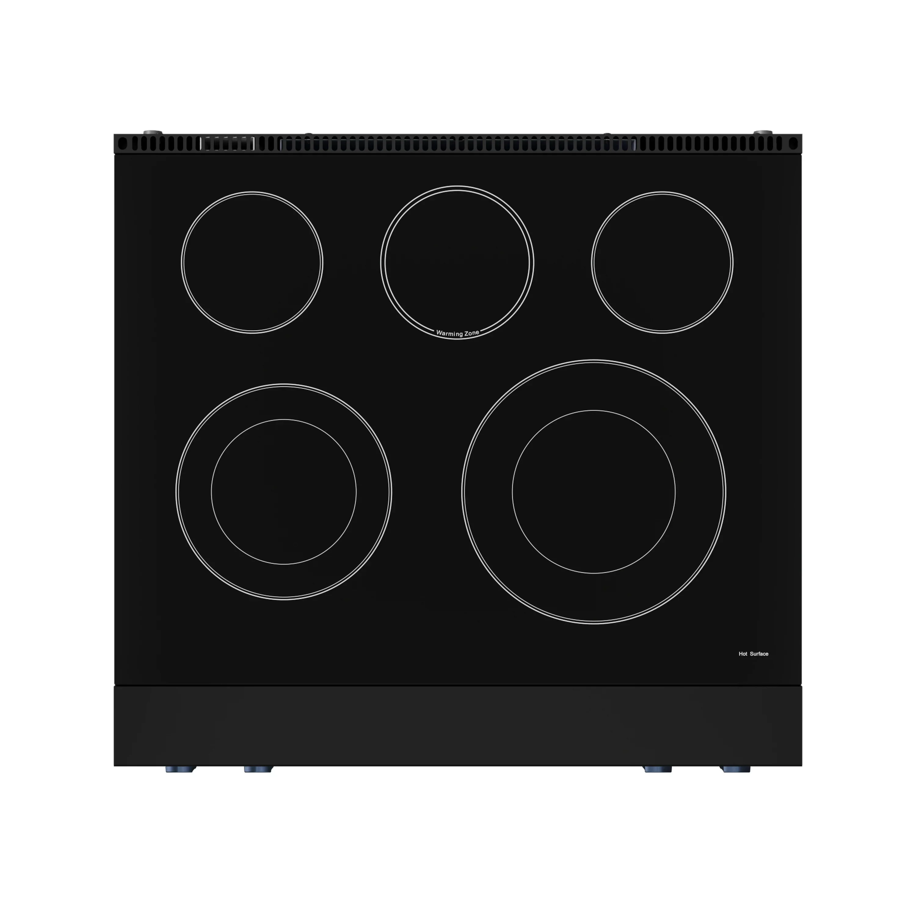 Gordon Ramsay by Thor Kitchen 4-Piece Appliance Package -  30-Inch Electric Range,  Wall Mount Range Hood, 36-Inch French Door Refrigerator, and Dishwasher in Black with Blue Trim - Image 10