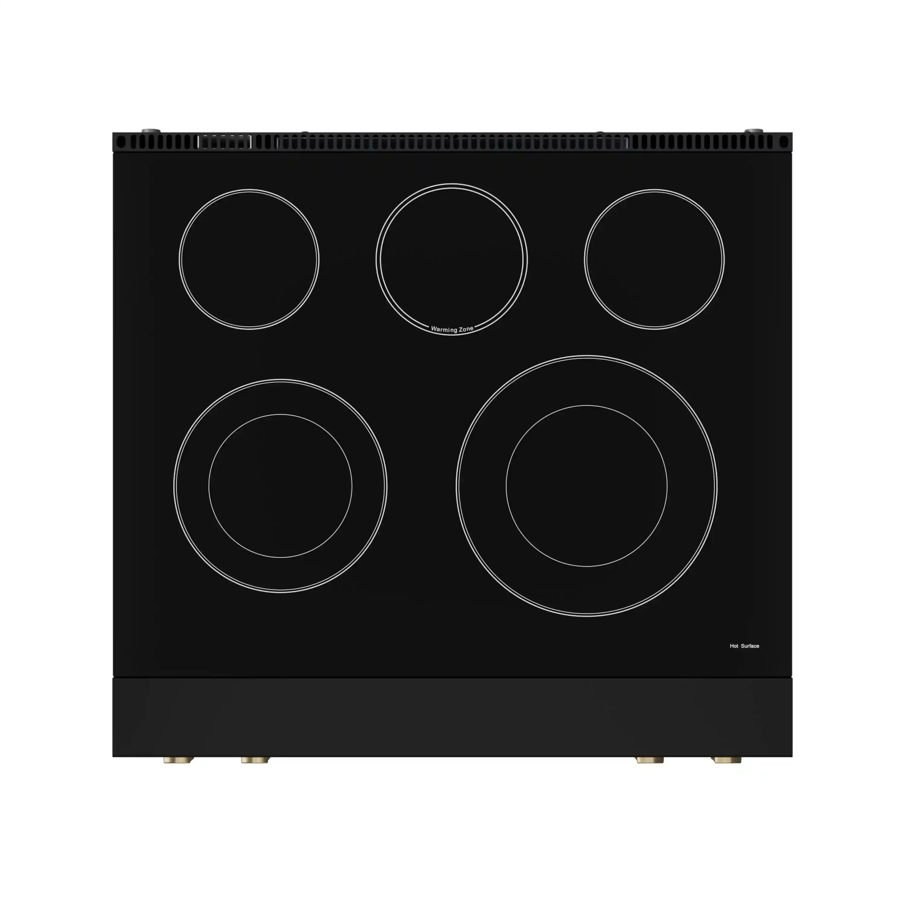 Gordon Ramsay by Thor Kitchen 4-Piece Appliance Package -  30-Inch Electric Range,  Wall Mount Range Hood, 36-Inch French Door Refrigerator, and Dishwasher in Black with Bronze Trim - Image 12