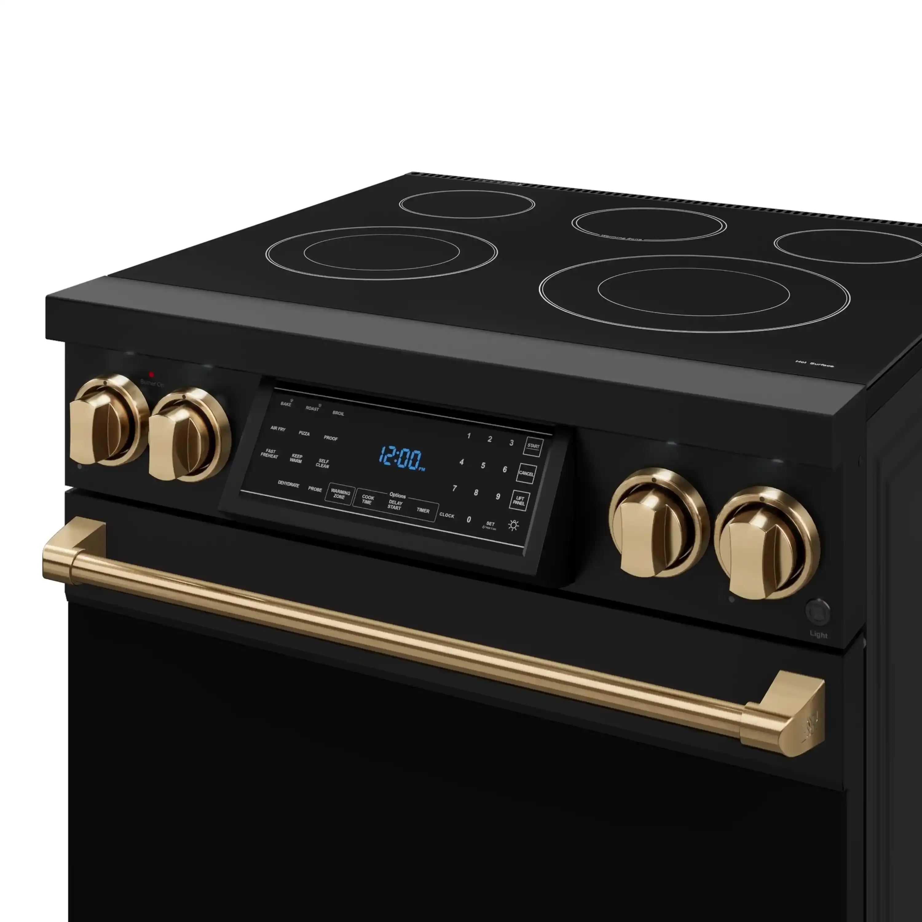 Gordon Ramsay by Thor Kitchen 4-Piece Appliance Package -  30-Inch Electric Range,  Wall Mount Range Hood, 36-Inch French Door Refrigerator, and Dishwasher in Black with Bronze Trim - Image 13