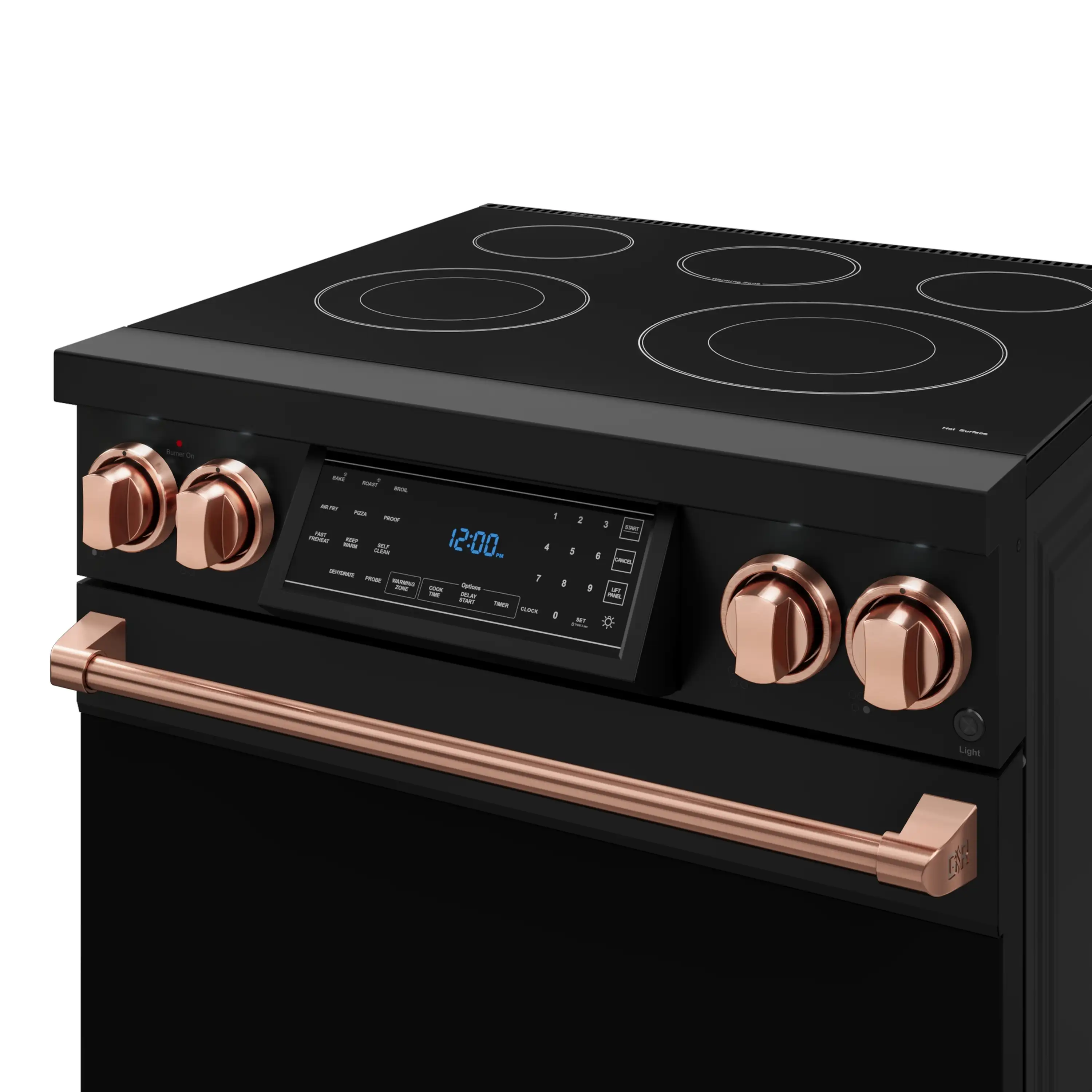Gordon Ramsay by Thor Kitchen 4-Piece Appliance Package -  30-Inch Electric Range,  Wall Mount Range Hood, 36-Inch French Door Refrigerator, and Dishwasher in Black with Rose Gold Trim - Image 11