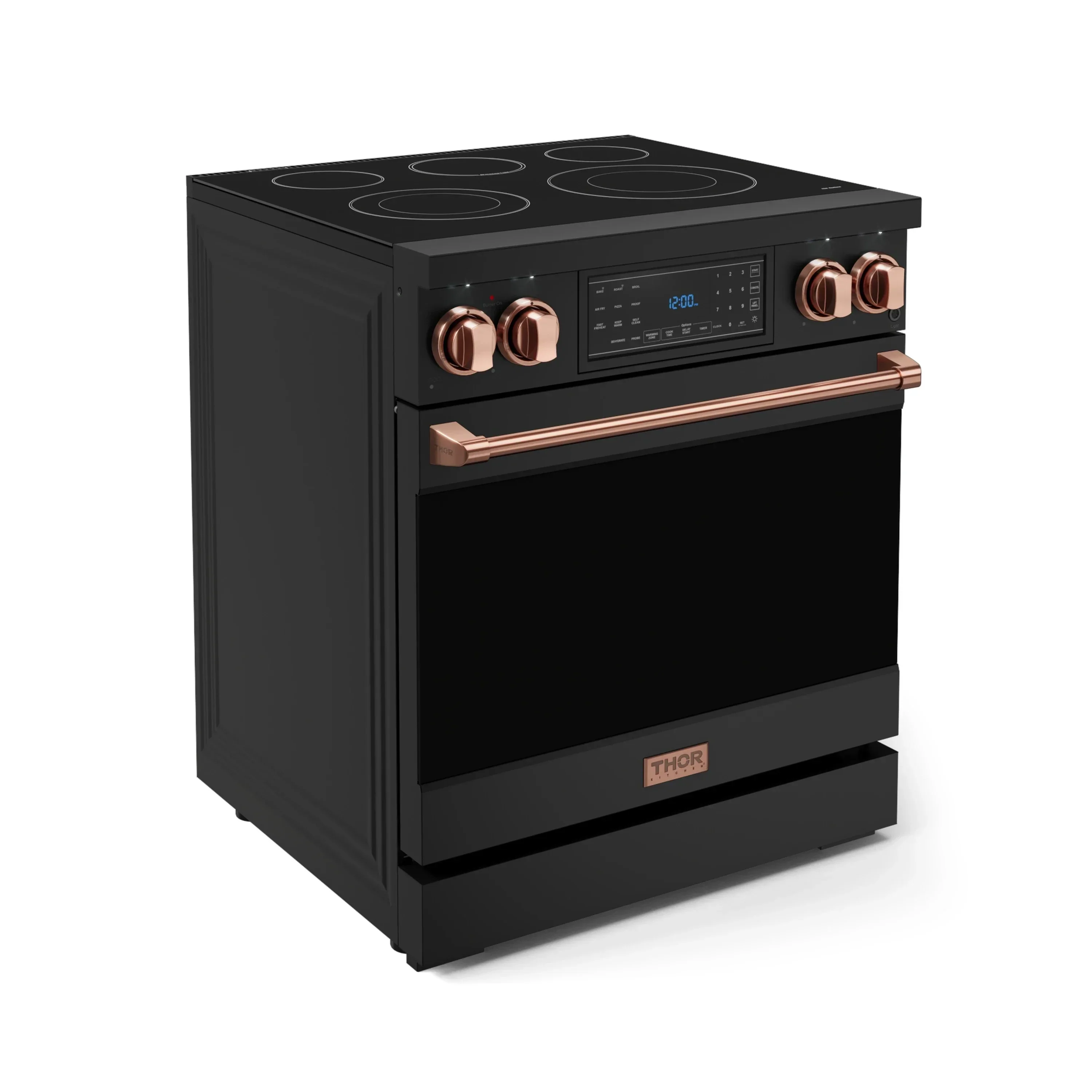 Gordon Ramsay by Thor Kitchen 4-Piece Appliance Package -  30-Inch Electric Range,  Wall Mount Range Hood, 36-Inch French Door Refrigerator, and Dishwasher in Black with Rose Gold Trim - Image 6