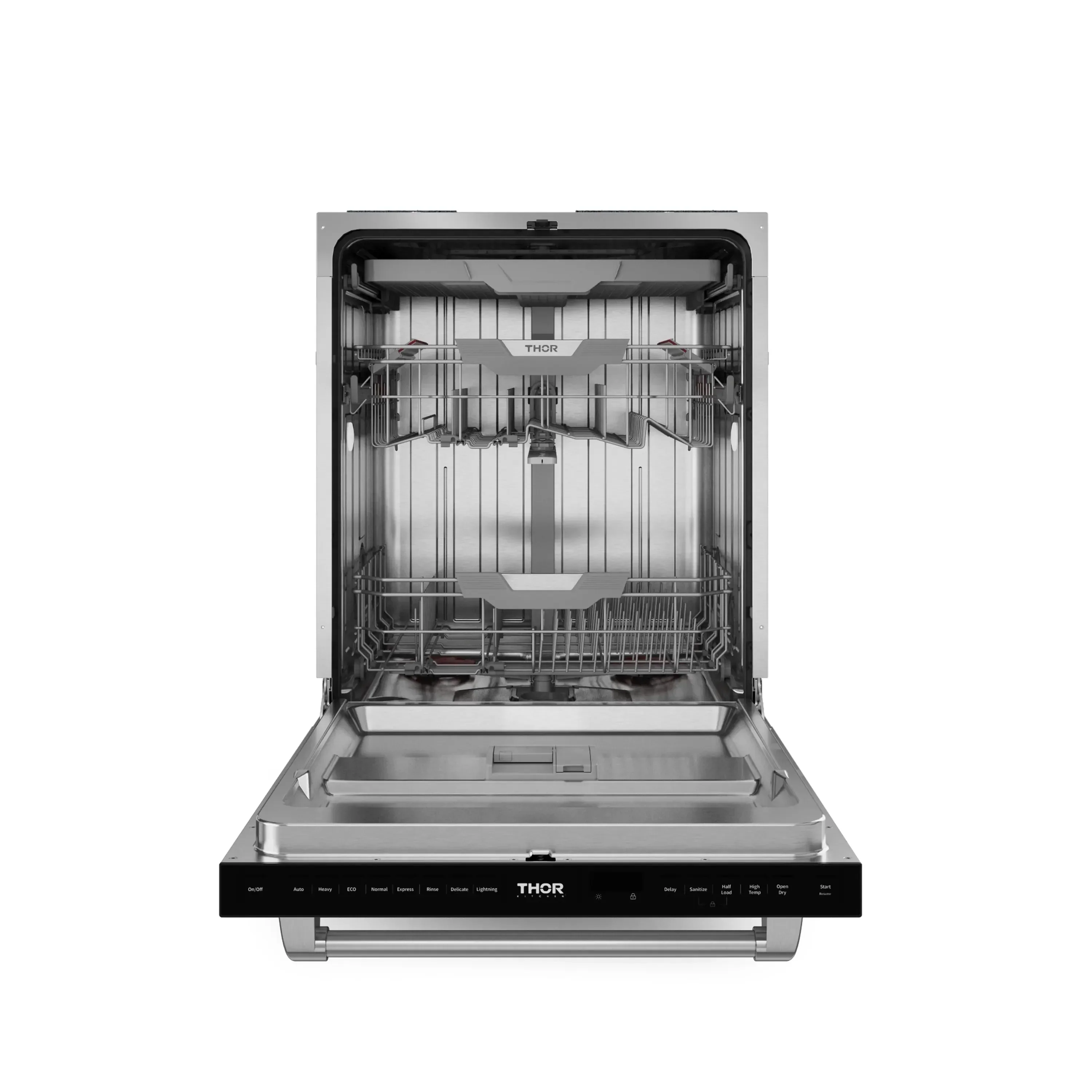 Gordon Ramsay by Thor Kitchen 4-Piece Appliance Package -  30-Inch Electric Range,  Wall Mount Range Hood, 36-Inch French Door Refrigerator, and Dishwasher in Black with Stainless Steel Trim - Image 24