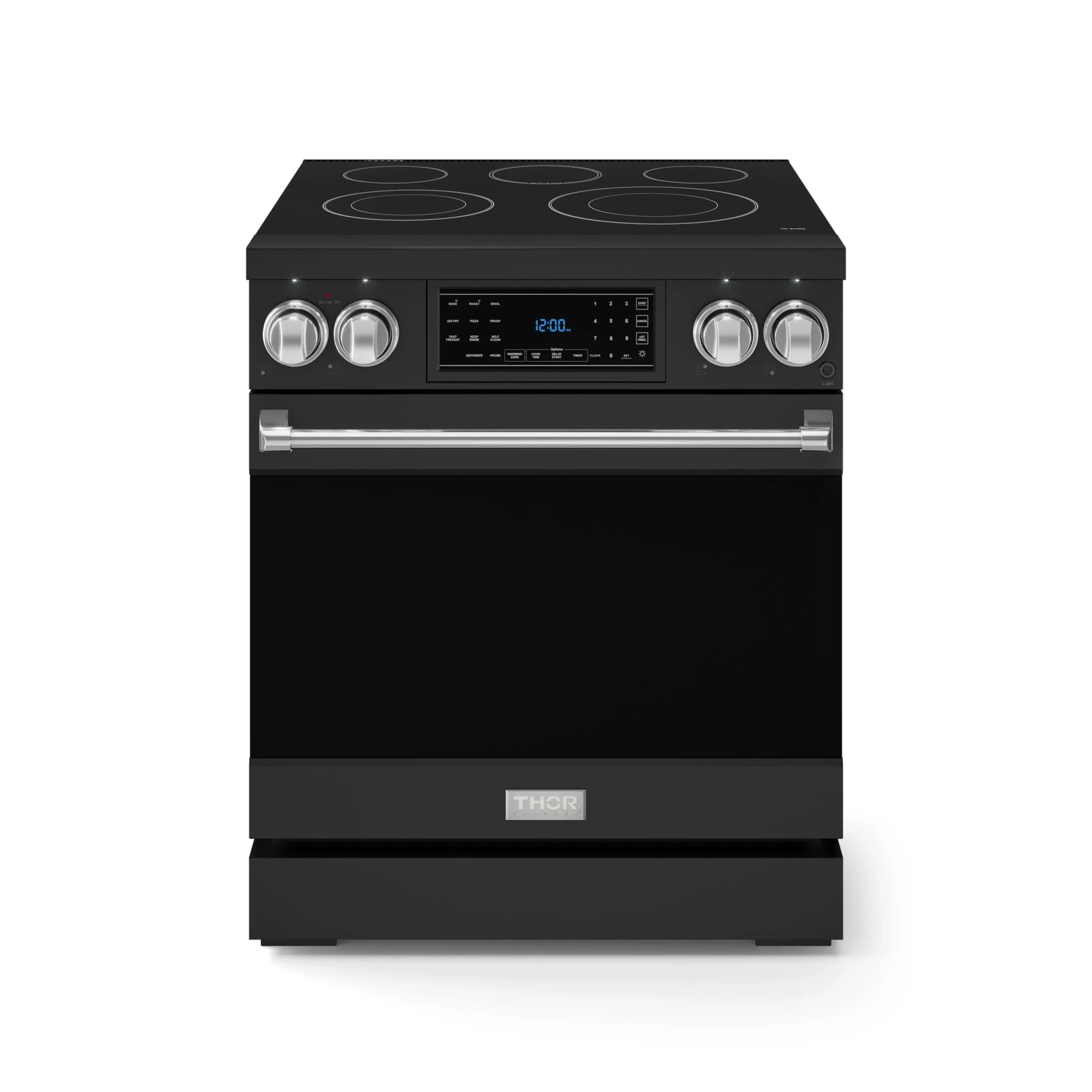 Gordon Ramsay by Thor Kitchen 4-Piece Appliance Package -  30-Inch Electric Range,  Wall Mount Range Hood, 36-Inch French Door Refrigerator, and Dishwasher in Black with Stainless Steel Trim - Image 4