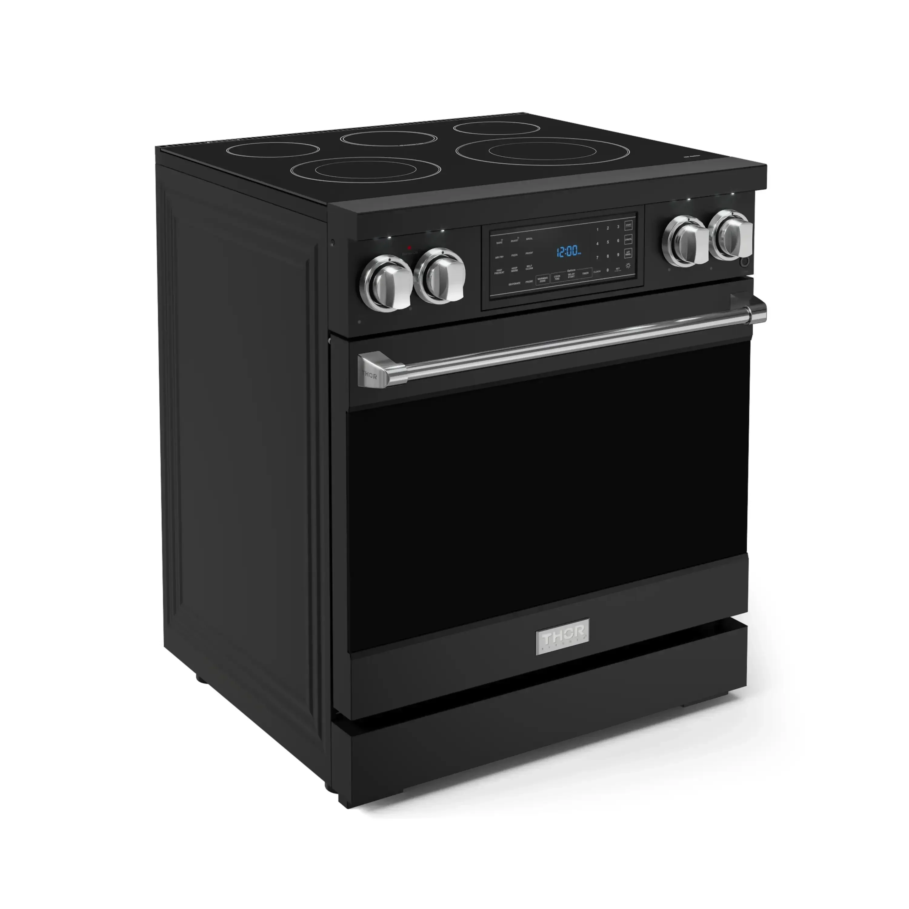 Gordon Ramsay by Thor Kitchen 4-Piece Appliance Package -  30-Inch Electric Range,  Wall Mount Range Hood, 36-Inch French Door Refrigerator, and Dishwasher in Black with Stainless Steel Trim - Image 5