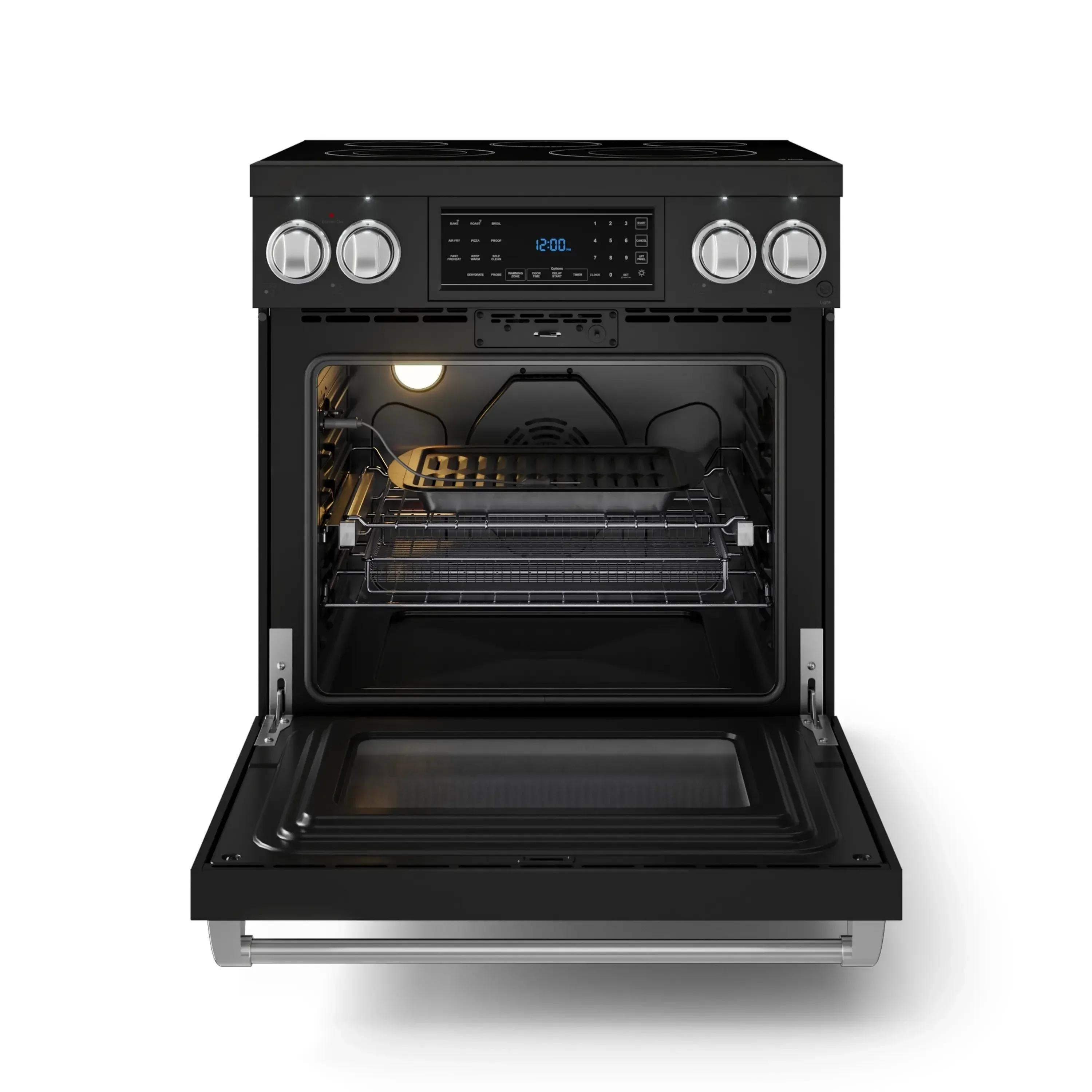 Gordon Ramsay by Thor Kitchen 4-Piece Appliance Package -  30-Inch Electric Range,  Wall Mount Range Hood, 36-Inch French Door Refrigerator, and Dishwasher in Black with Stainless Steel Trim - Image 8