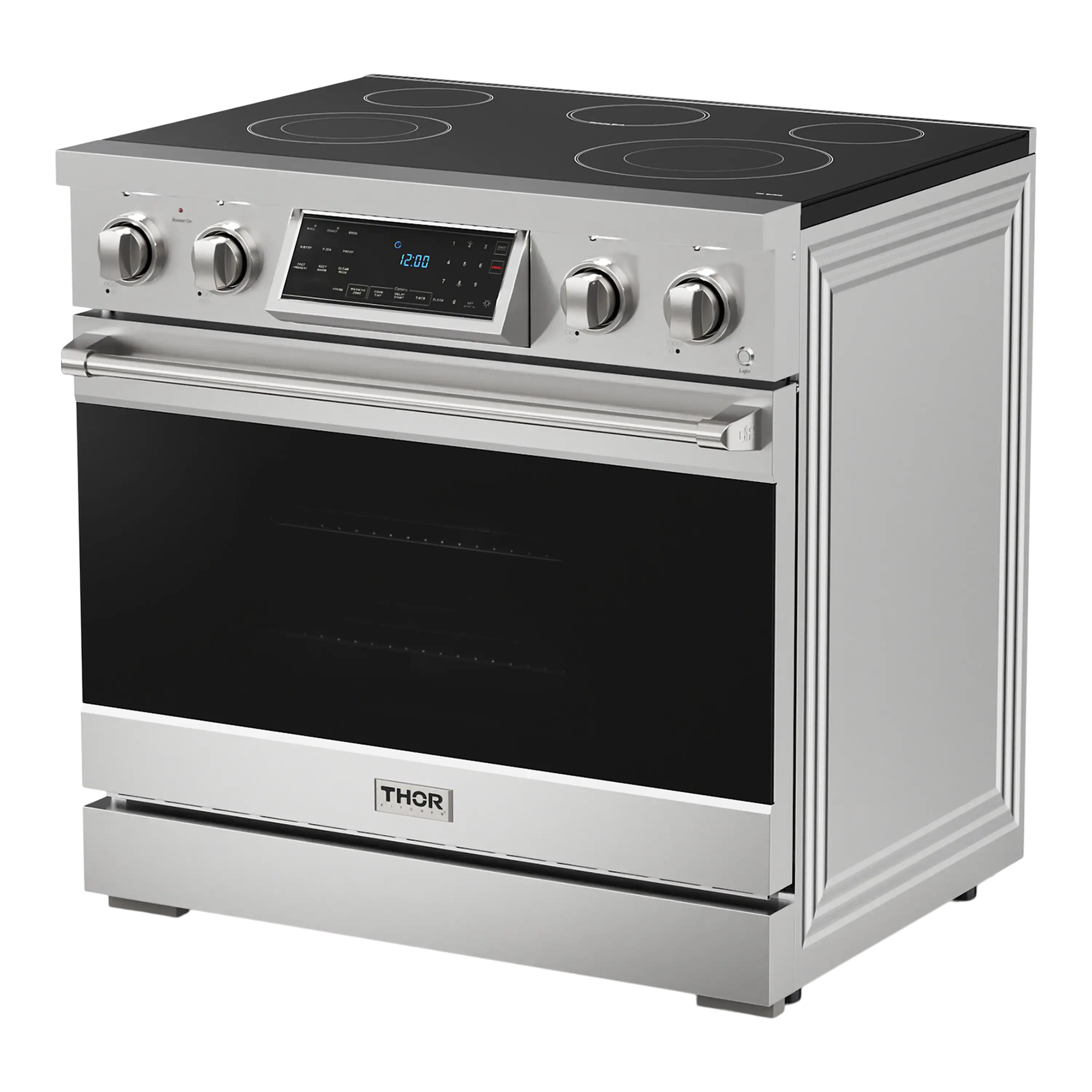 Gordon Ramsay by Thor Kitchen 4-Piece Appliance Package -  36-Inch Electric Range, Wall Mount Range Hood, 36-Inch French Door Refrigerator, and Dishwasher in Stainless Steel - Image 7