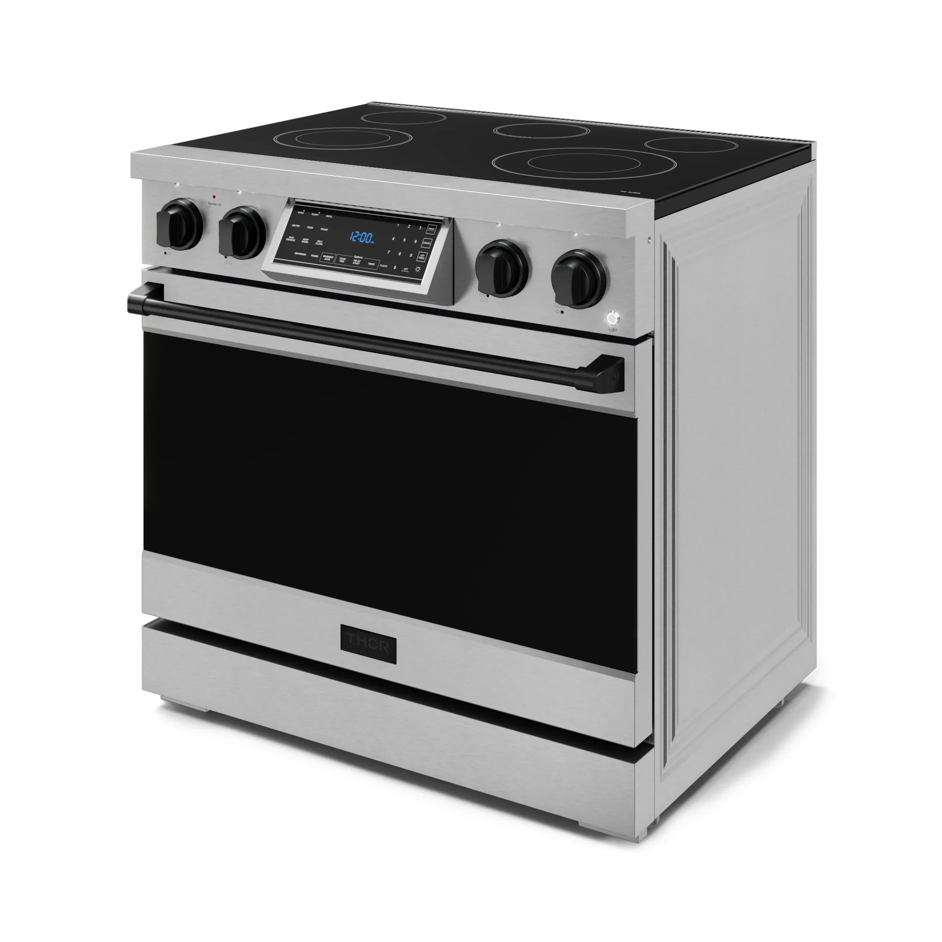 Gordon Ramsay by Thor Kitchen 4-Piece Appliance Package -  36-Inch Electric Range, Wall Mount Range Hood, 36-Inch French Door Refrigerator, and Dishwasher in Stainless Steel with Black Trim - Image 7