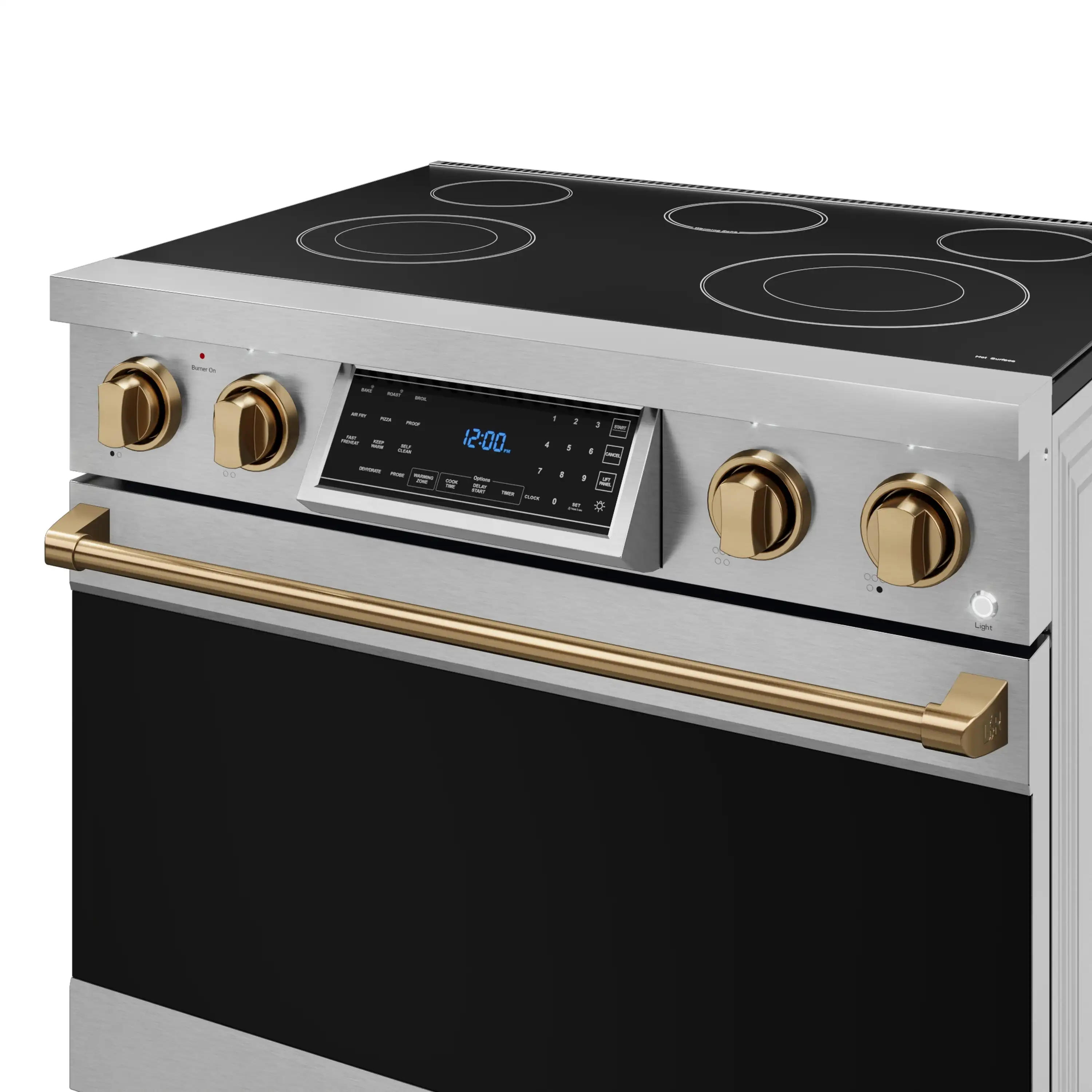 Gordon Ramsay by Thor Kitchen 4-Piece Appliance Package -  36-Inch Electric Range, Wall Mount Range Hood, 36-Inch French Door Refrigerator, and Dishwasher in Stainless Steel with Bronze Trim - Image 15