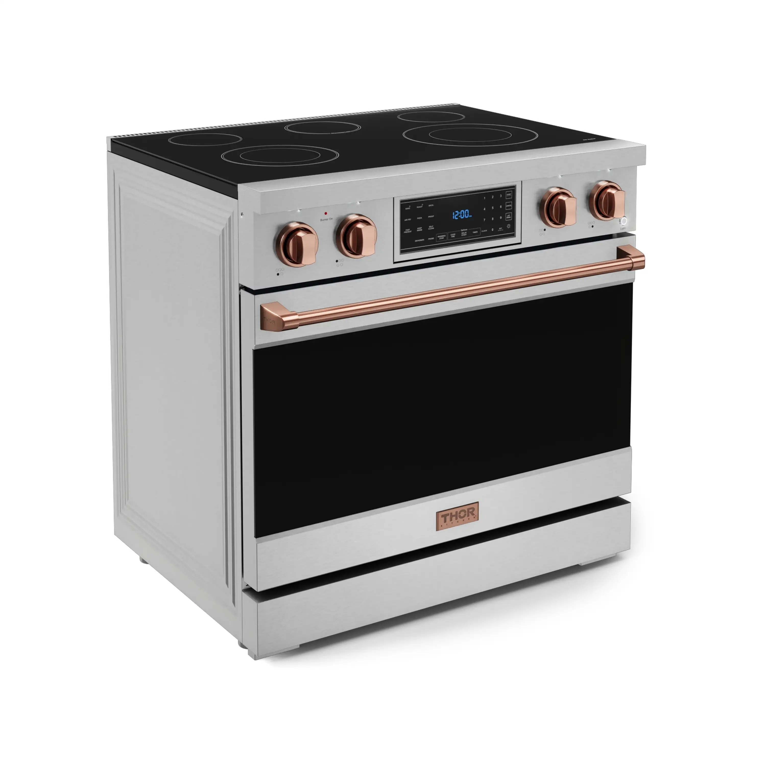 Gordon Ramsay by Thor Kitchen 4-Piece Appliance Package -  36-Inch Electric Range, Wall Mount Range Hood, 36-Inch French Door Refrigerator, and Dishwasher in Stainless Steel with Rose Gold Trim - Image 6
