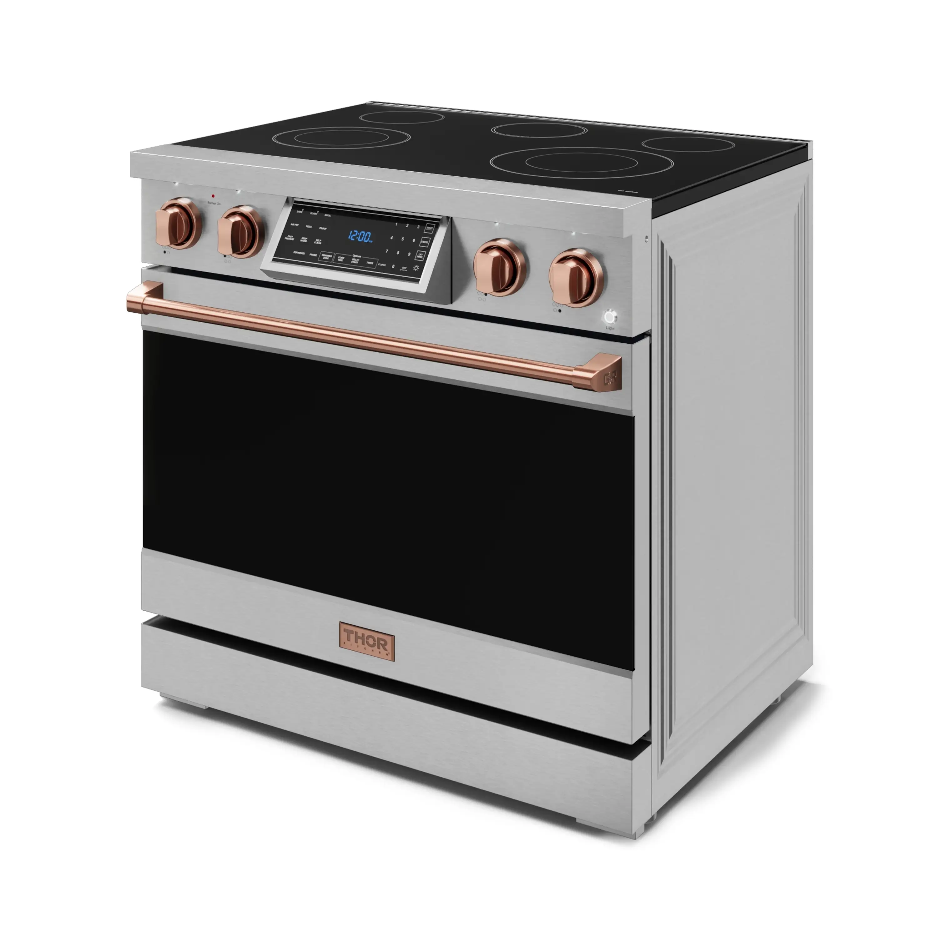 Gordon Ramsay by Thor Kitchen 4-Piece Appliance Package -  36-Inch Electric Range, Wall Mount Range Hood, 36-Inch French Door Refrigerator, and Dishwasher in Stainless Steel with Rose Gold Trim - Image 7