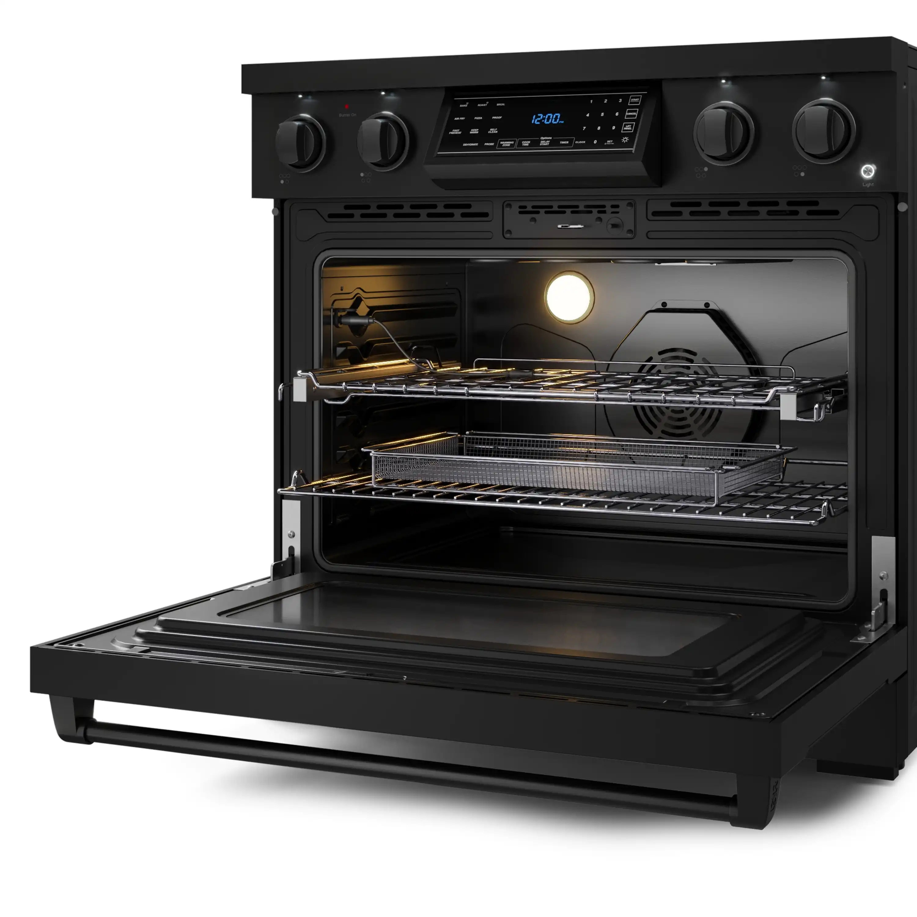 Gordon Ramsay by Thor Kitchen 4-Piece Appliance Package -  36-Inch Electric Range, Wall Mount Range Hood, 36-Inch French Door Refrigerator, and Dishwasher in Black - Image 9