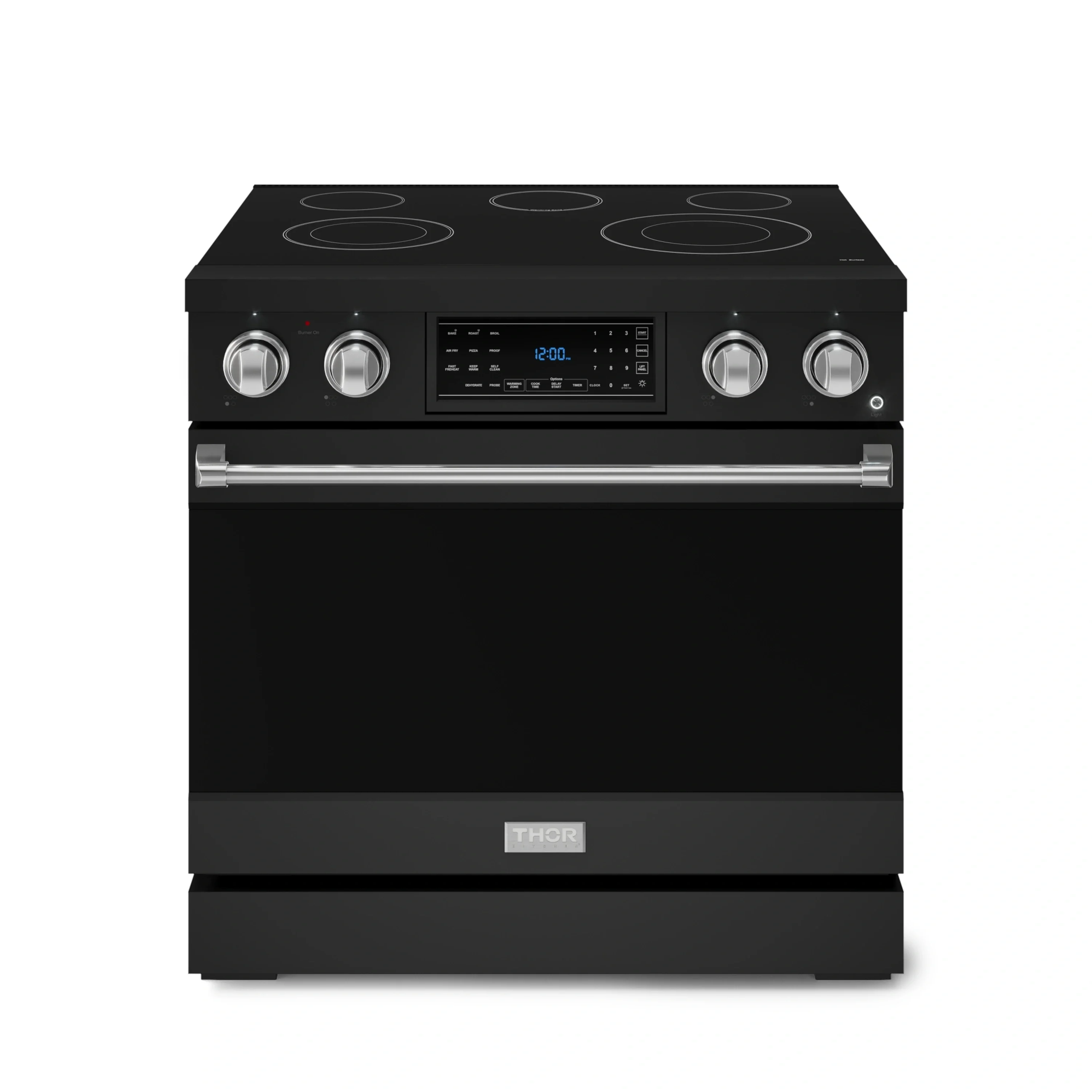 Gordon Ramsay by Thor Kitchen 4-Piece Appliance Package -  36-Inch Electric Range, Wall Mount Range Hood, 36-Inch French Door Refrigerator, and Dishwasher in Black with Bronze Trim - Image 4