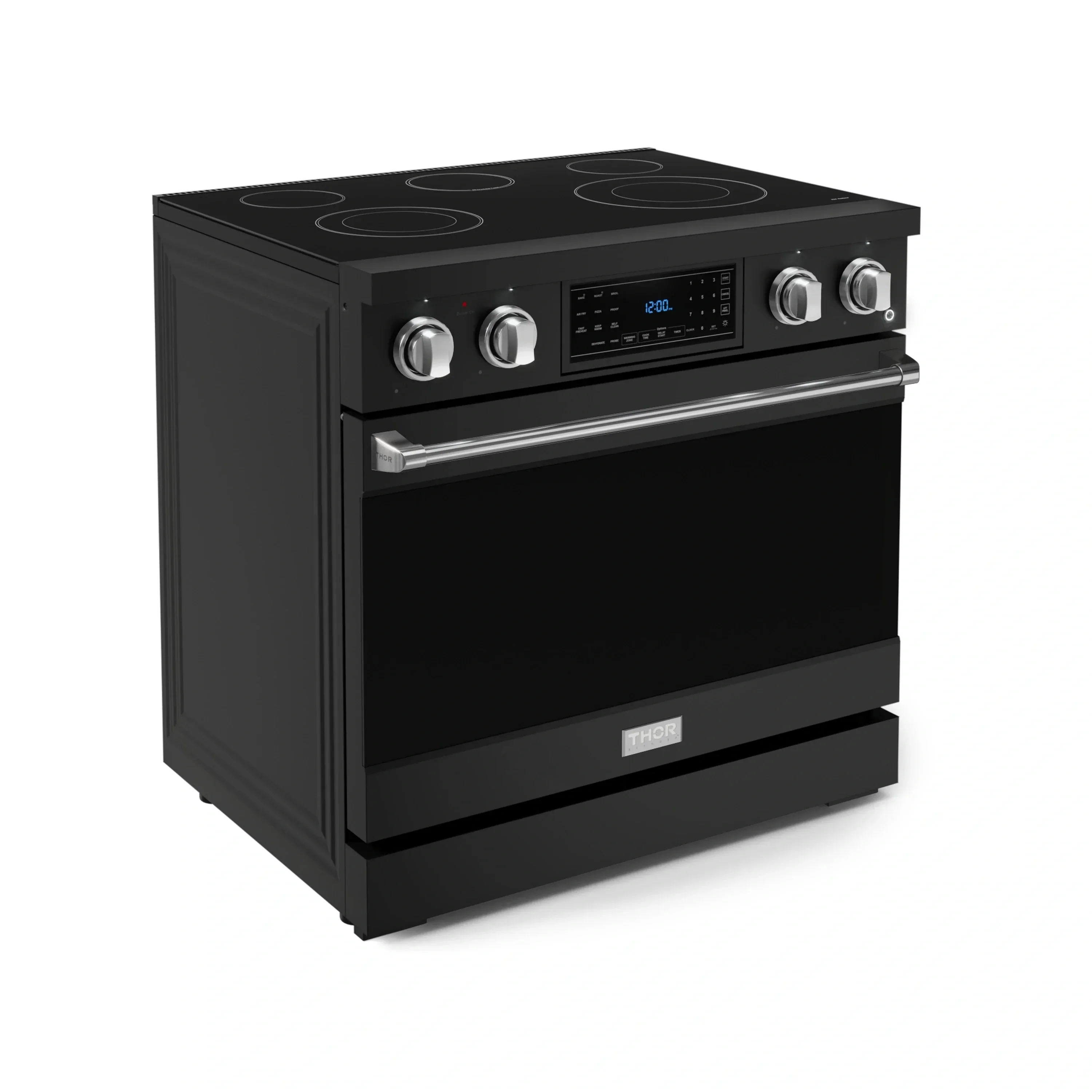 Gordon Ramsay by Thor Kitchen 4-Piece Appliance Package -  36-Inch Electric Range, Wall Mount Range Hood, 36-Inch French Door Refrigerator, and Dishwasher in Black with Bronze Trim - Image 6
