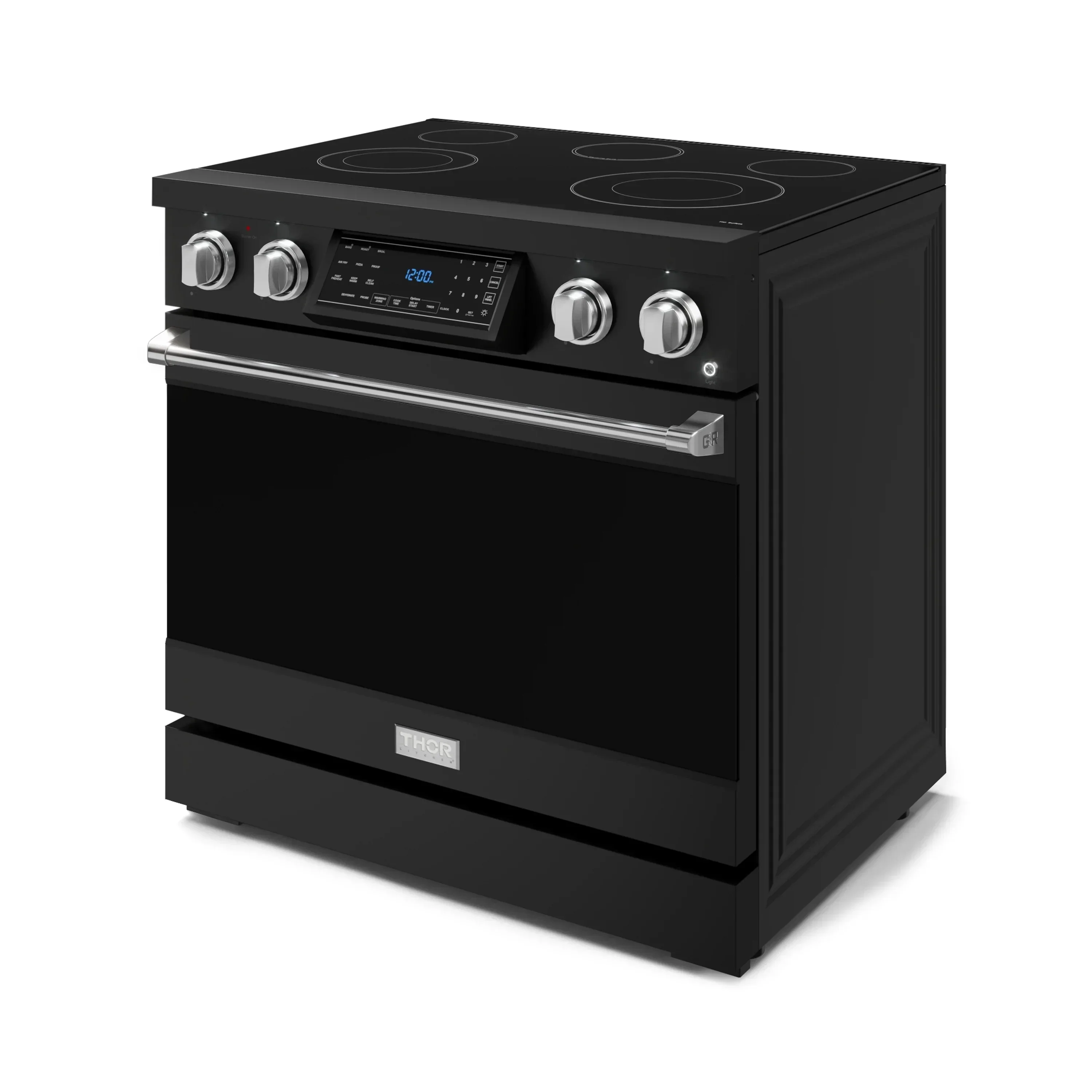 Gordon Ramsay by Thor Kitchen 4-Piece Appliance Package -  36-Inch Electric Range, Wall Mount Range Hood, 36-Inch French Door Refrigerator, and Dishwasher in Black with Bronze Trim - Image 7