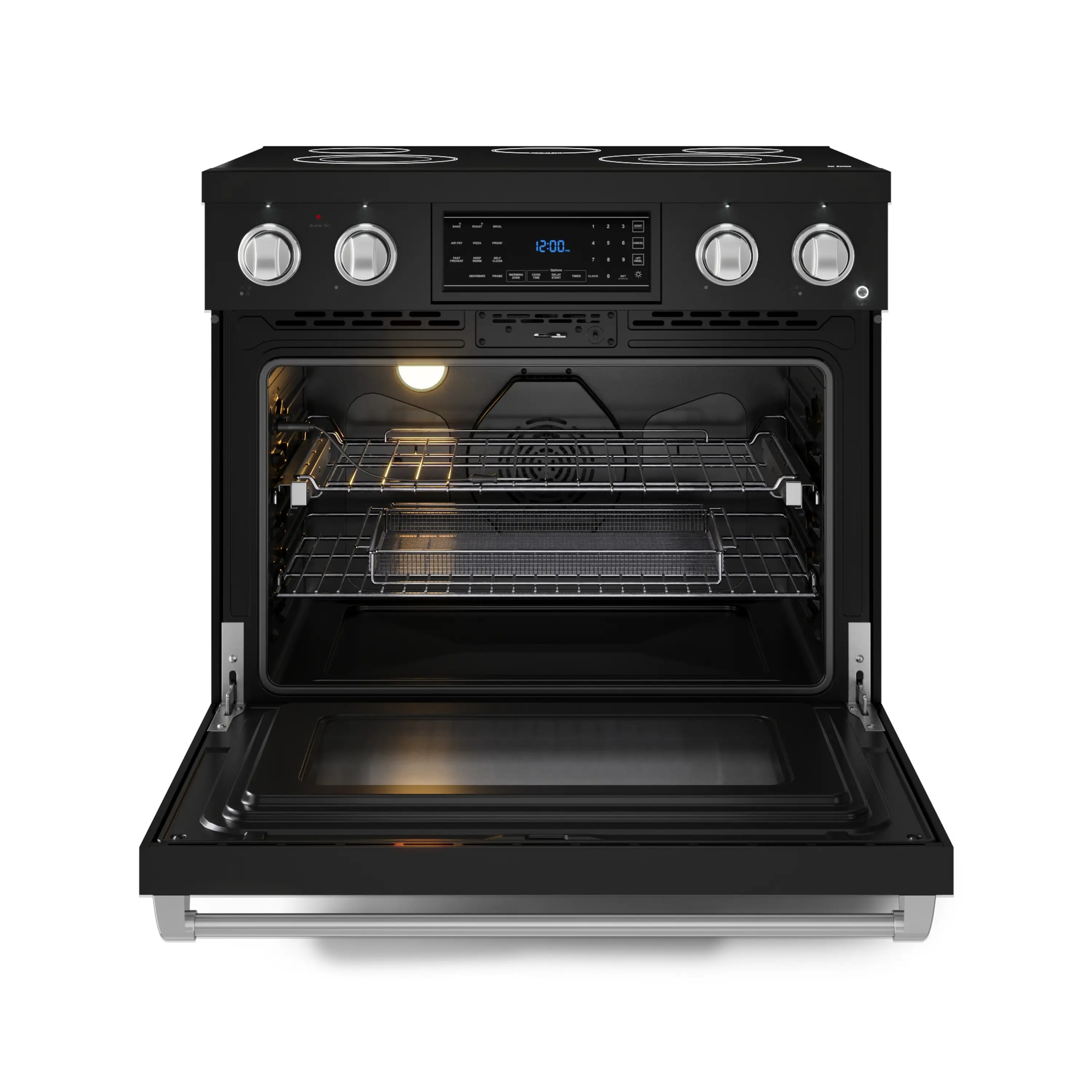 Gordon Ramsay by Thor Kitchen 4-Piece Appliance Package -  36-Inch Electric Range, Wall Mount Range Hood, 36-Inch French Door Refrigerator, and Dishwasher in Black with Bronze Trim - Image 8