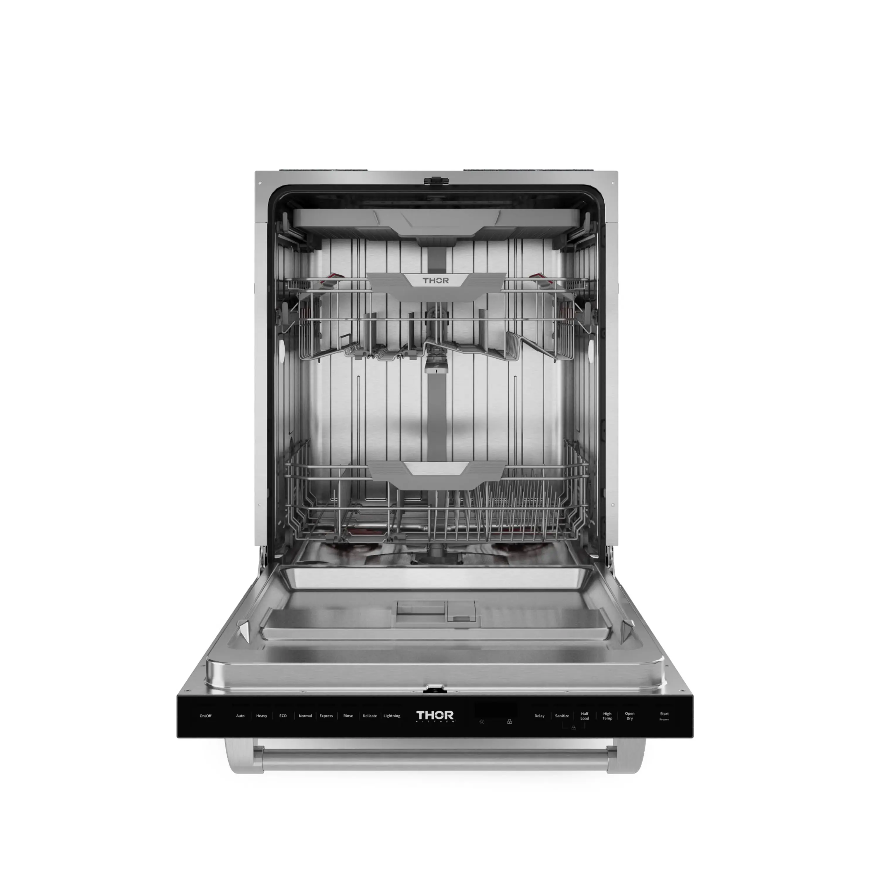 Gordon Ramsay by Thor Kitchen 4-Piece Appliance Package -  48-Inch Natural Gas Range, Wall Mount Range Hood, 36-Inch French Door Refrigerator, and Dishwasher in Stainless Steel - Image 20