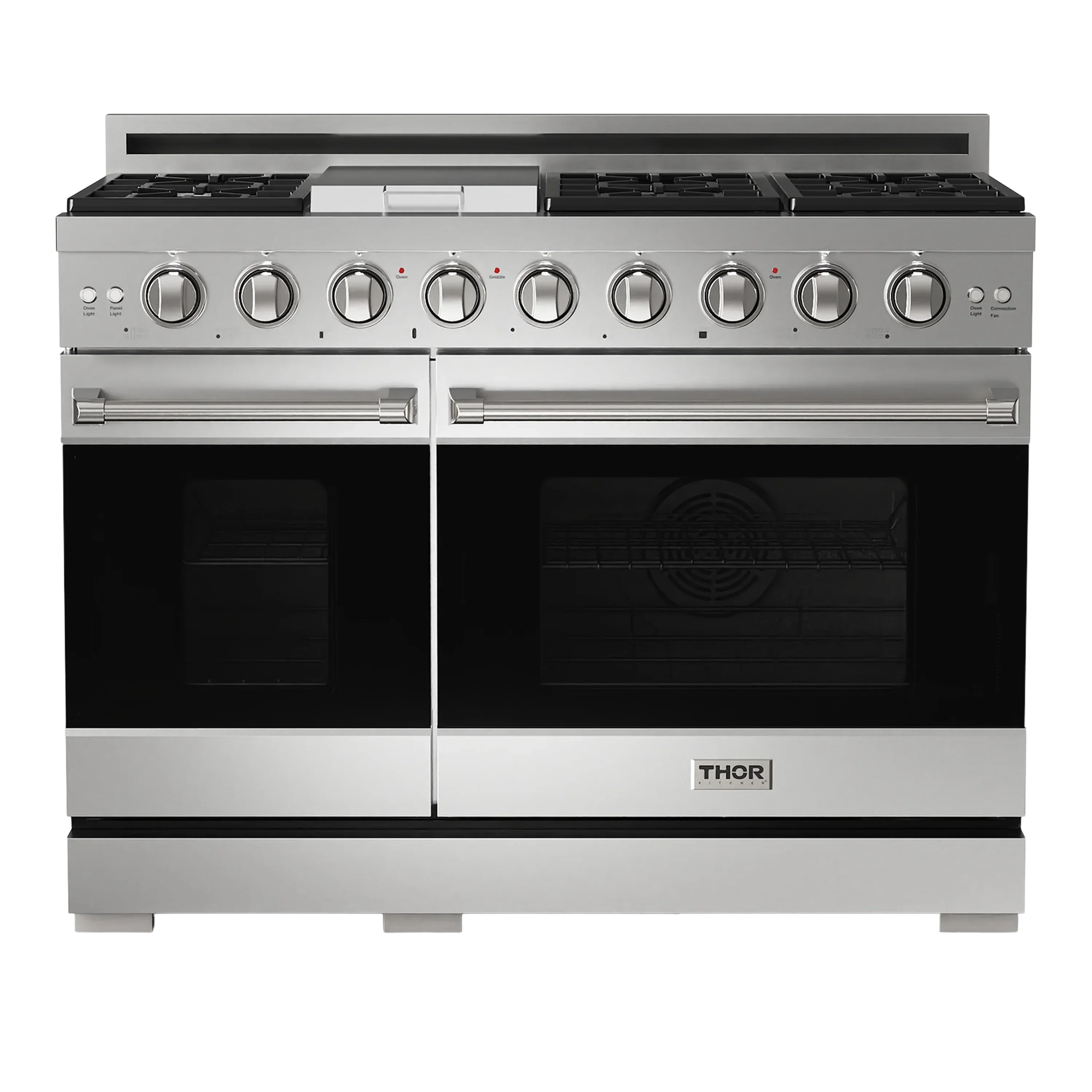 Gordon Ramsay by Thor Kitchen 4-Piece Appliance Package -  48-Inch Natural Gas Range, Wall Mount Range Hood, 36-Inch French Door Refrigerator, and Dishwasher in Stainless Steel - Image 4