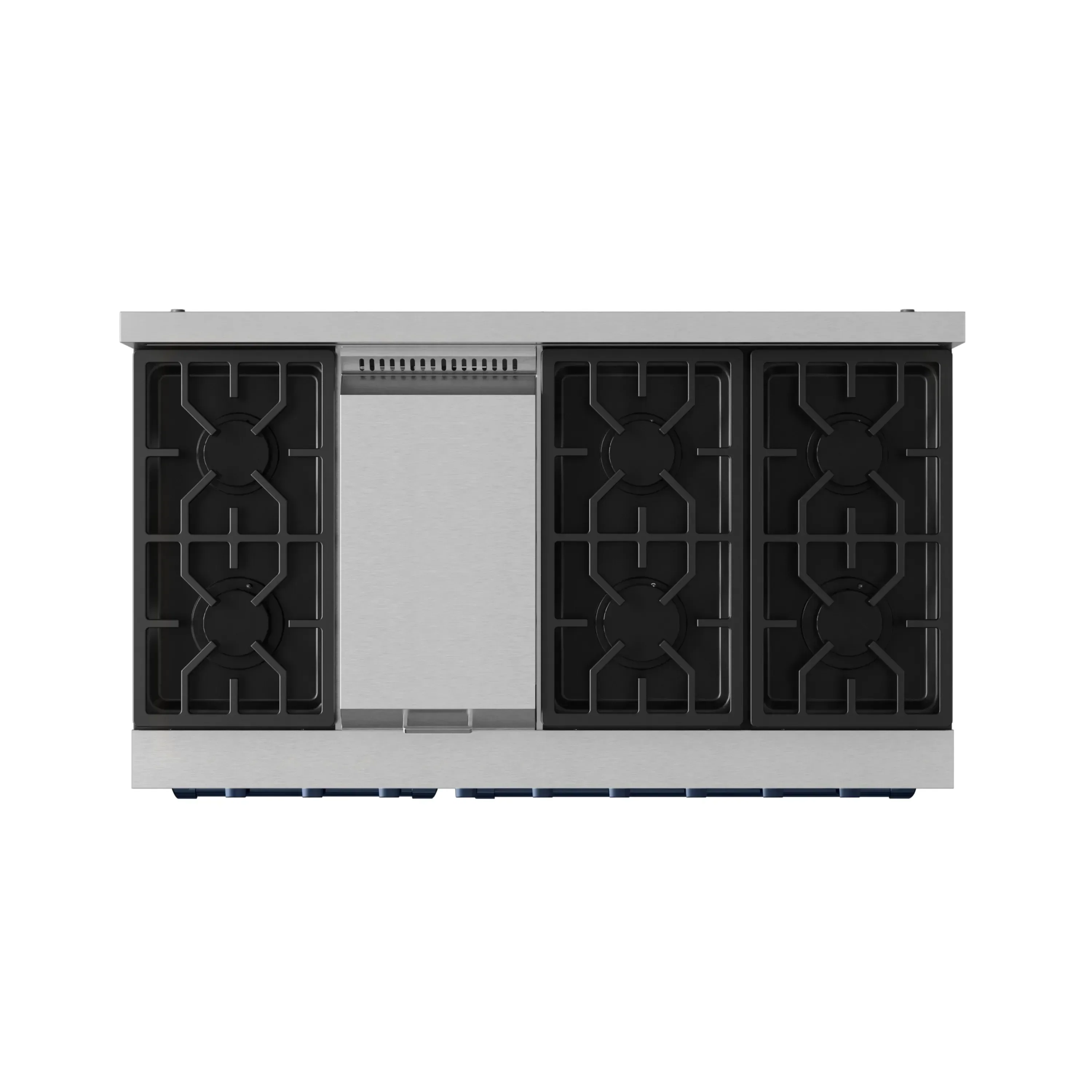 Gordon Ramsay by Thor Kitchen 4-Piece Appliance Package -  48-Inch Natural Gas Range, Wall Mount Range Hood, 36-Inch French Door Refrigerator, and Dishwasher in Stainless Steel with Blue Trim - Image 10