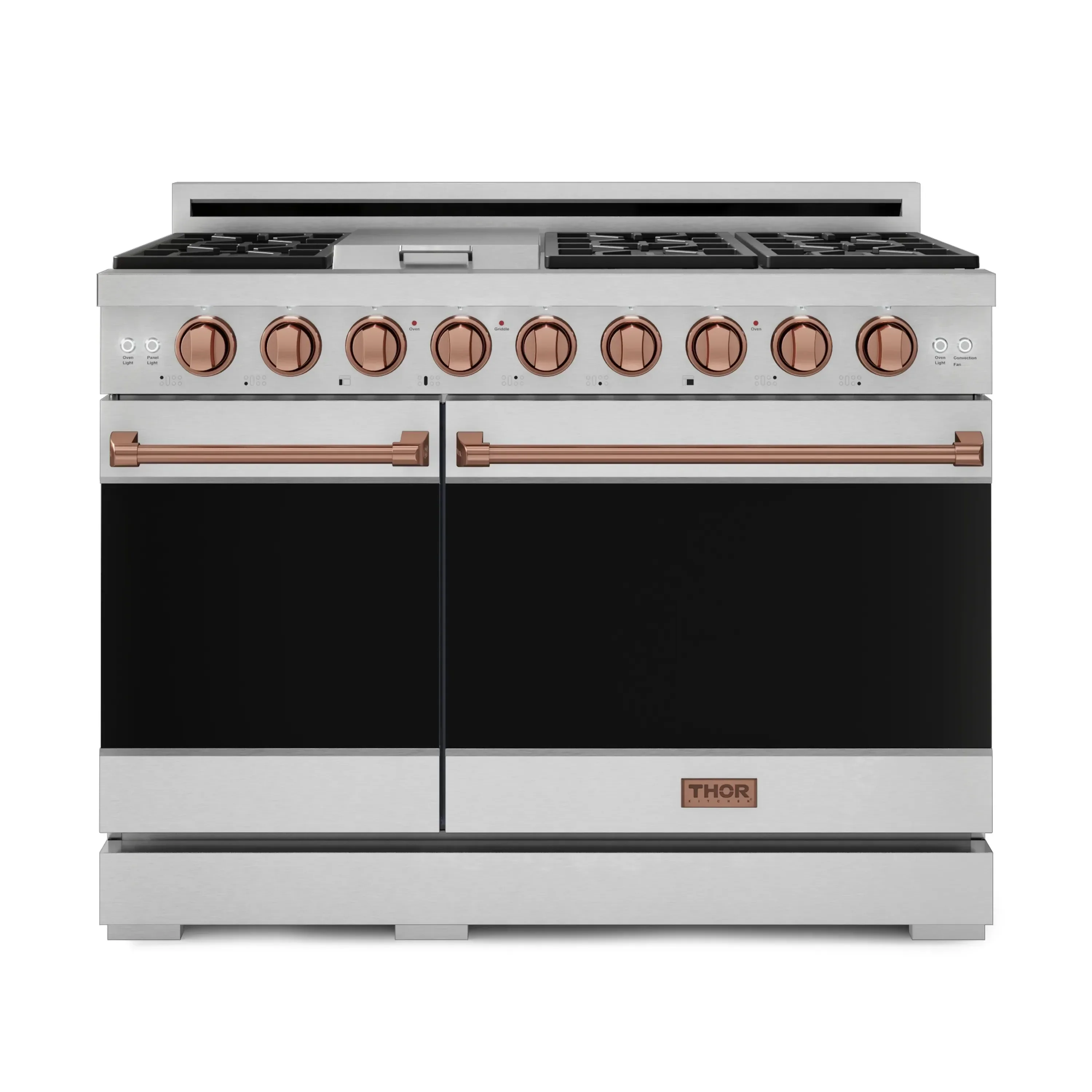 Gordon Ramsay by Thor Kitchen 4-Piece Appliance Package -  48-Inch Natural Gas Range, Wall Mount Range Hood, 36-Inch French Door Refrigerator, and Dishwasher in Stainless Steel with Rose Gold Trim - Image 8