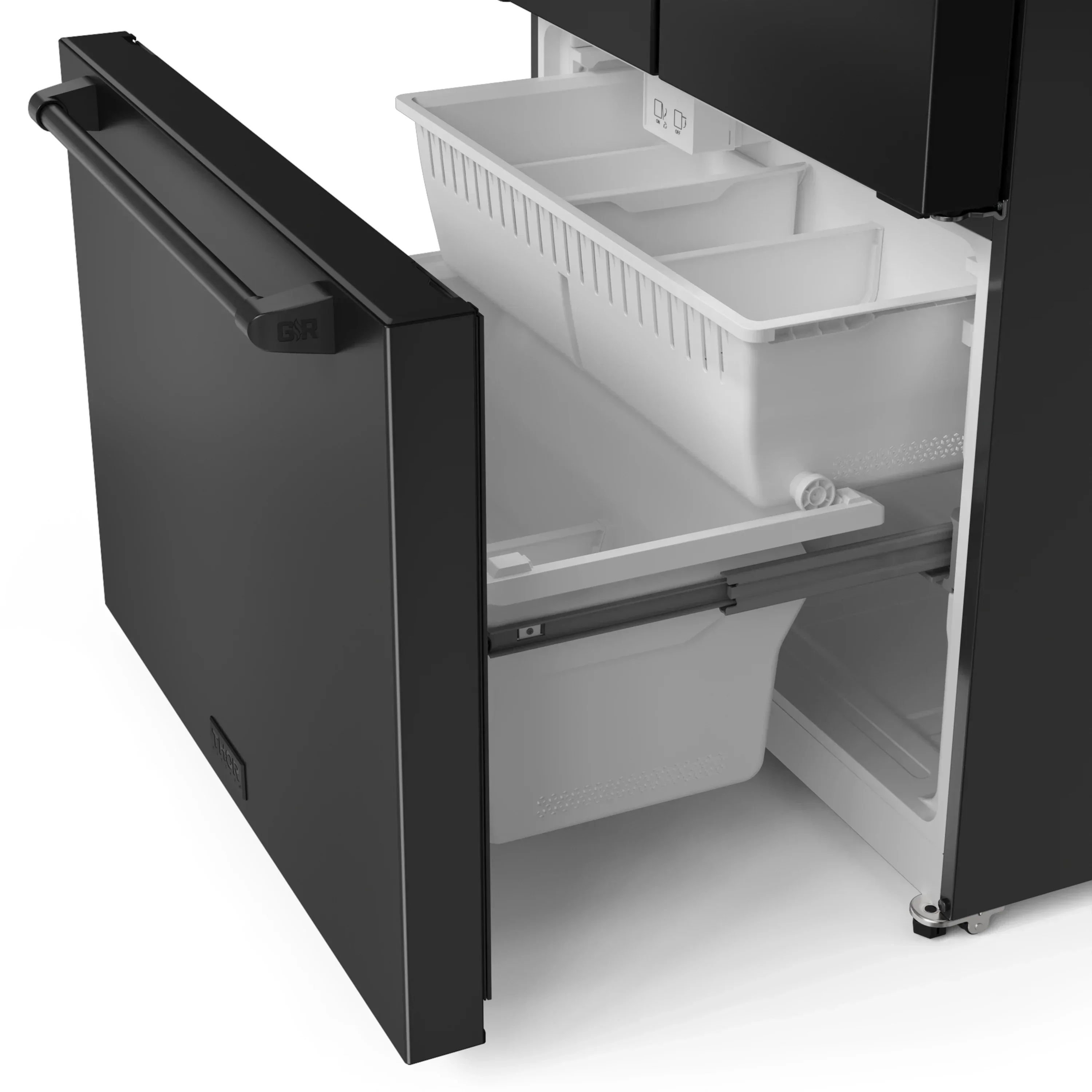 Gordon Ramsay by Thor Kitchen 4-Piece Appliance Package -  48-Inch Natural Gas Range, Wall Mount Range Hood, 36-Inch French Door Refrigerator, and Dishwasher in Black - Image 19