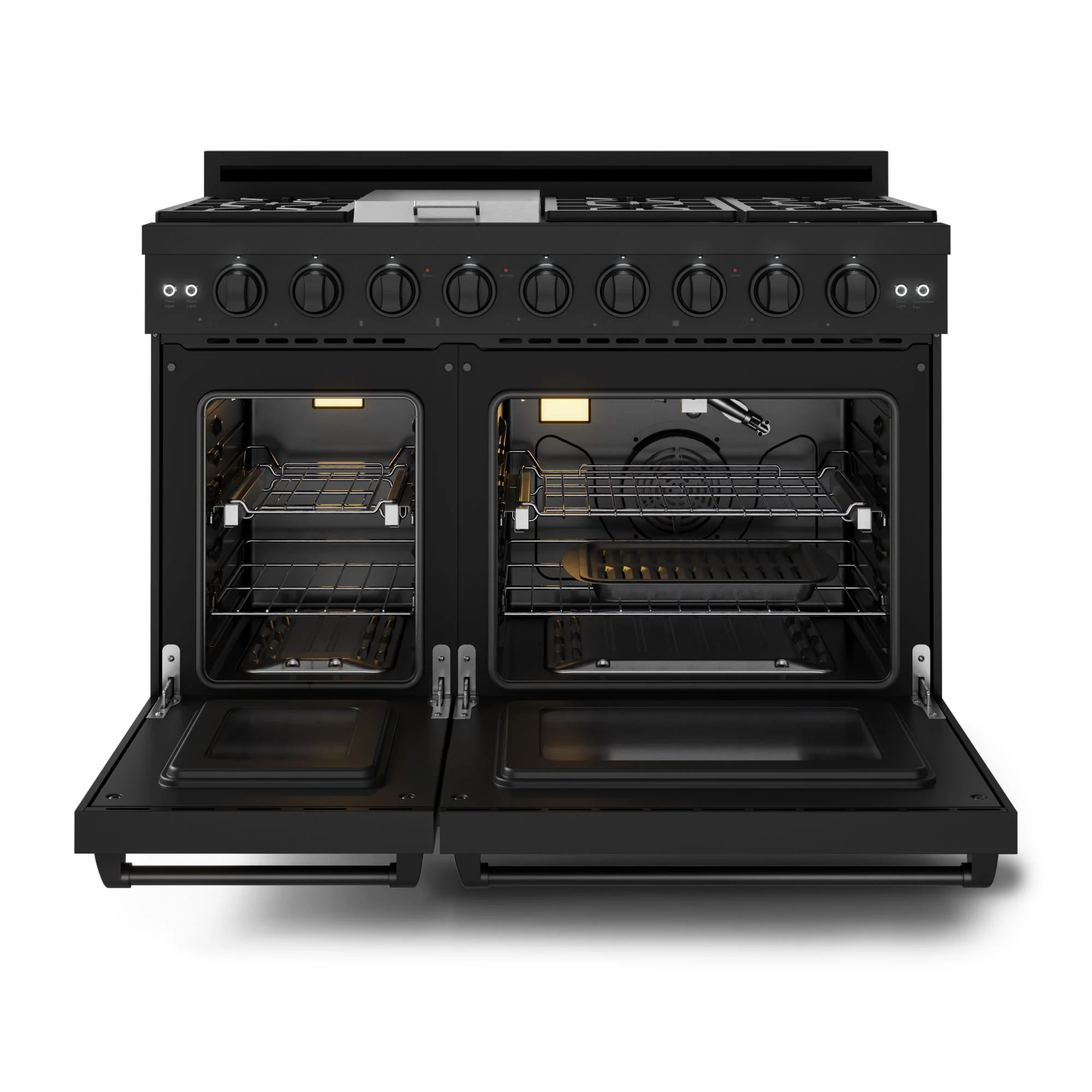 Gordon Ramsay by Thor Kitchen 4-Piece Appliance Package -  48-Inch Natural Gas Range, Wall Mount Range Hood, 36-Inch French Door Refrigerator, and Dishwasher in Black - Image 8