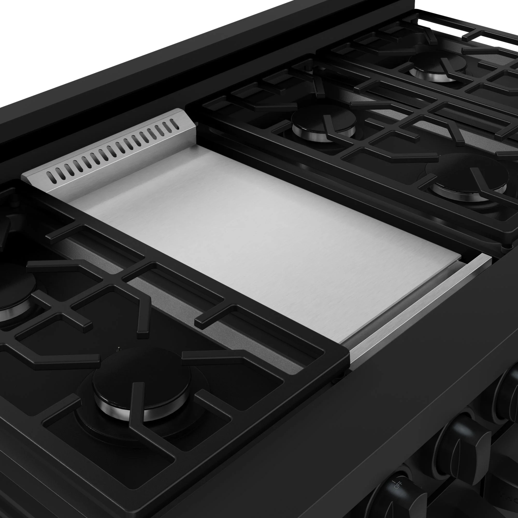 Gordon Ramsay by Thor Kitchen 4-Piece Appliance Package -  48-Inch Propane Gas Range, Wall Mount Range Hood, 36-Inch French Door Refrigerator, and Dishwasher in Black - Image 11
