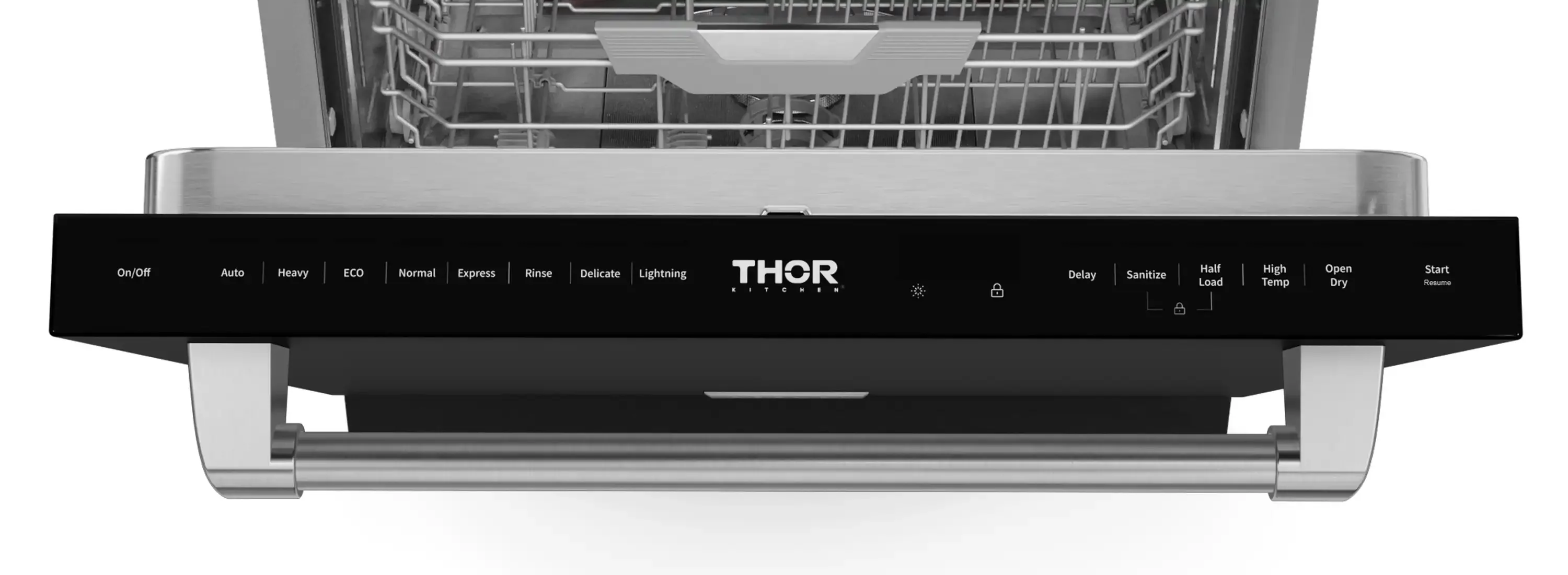 Gordon Ramsay by Thor Kitchen 4-Piece Appliance Package -  48-Inch Propane Gas Range, Wall Mount Range Hood, 36-Inch French Door Refrigerator, and Dishwasher in Black with Stainless Steel Trim - Image 27