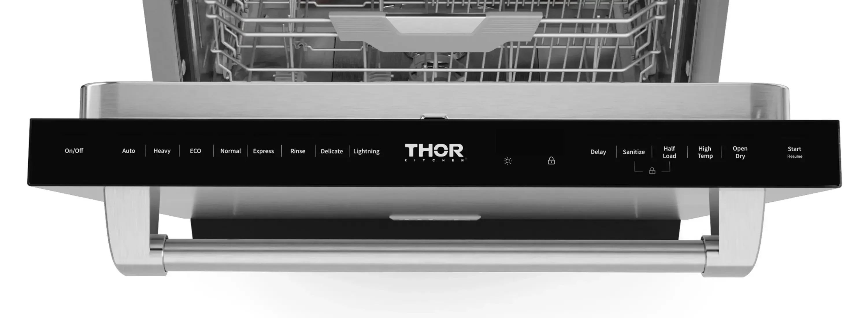 Gordon Ramsay by Thor Kitchen 4-Piece Appliance Package -  48-Inch Propane Gas Range, Wall Mount Range Hood, 36-Inch French Door Refrigerator, and Dishwasher in Stainless Steel - Image 23