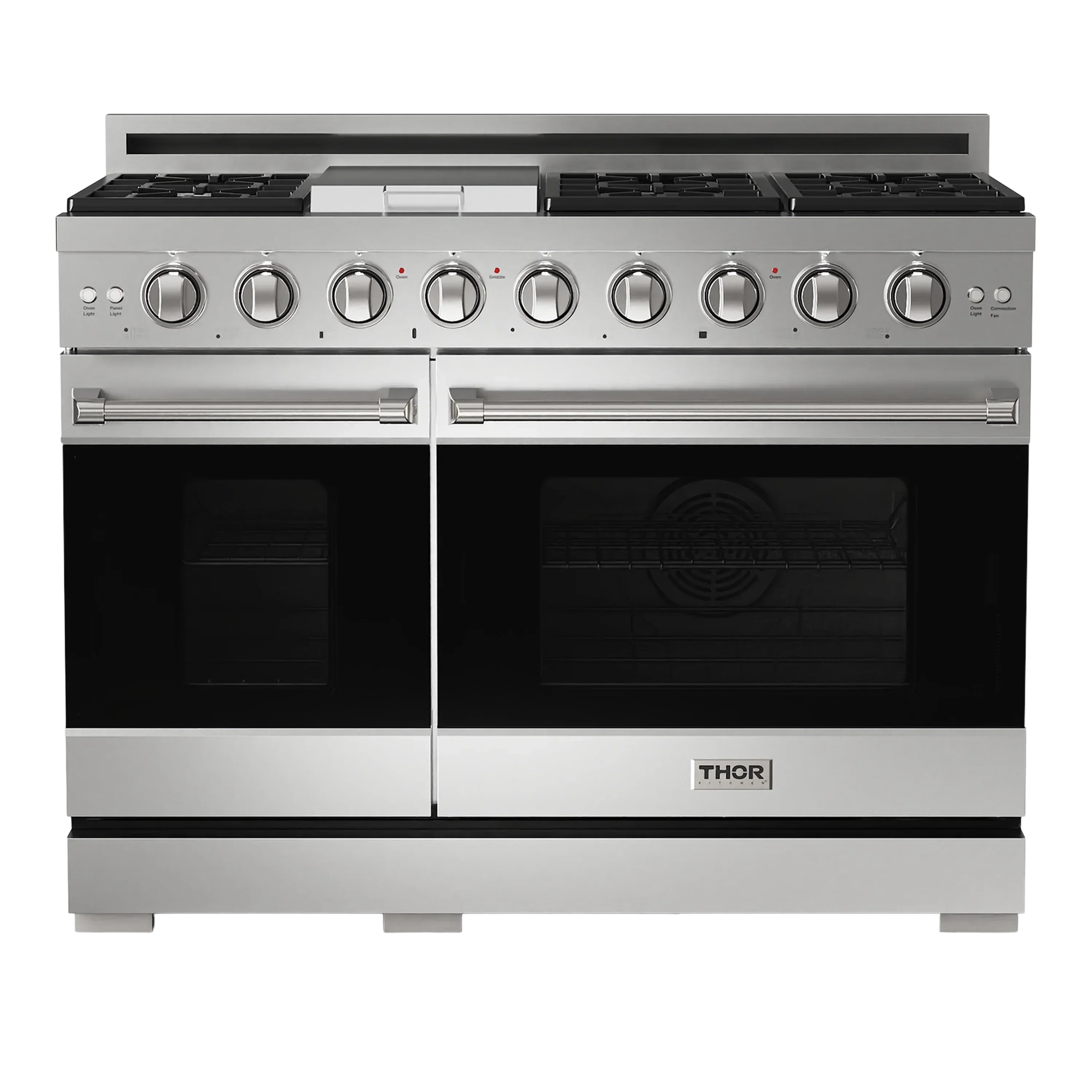 Gordon Ramsay by Thor Kitchen 4-Piece Appliance Package -  48-Inch Propane Gas Range, Wall Mount Range Hood, 36-Inch French Door Refrigerator, and Dishwasher in Stainless Steel - Image 4