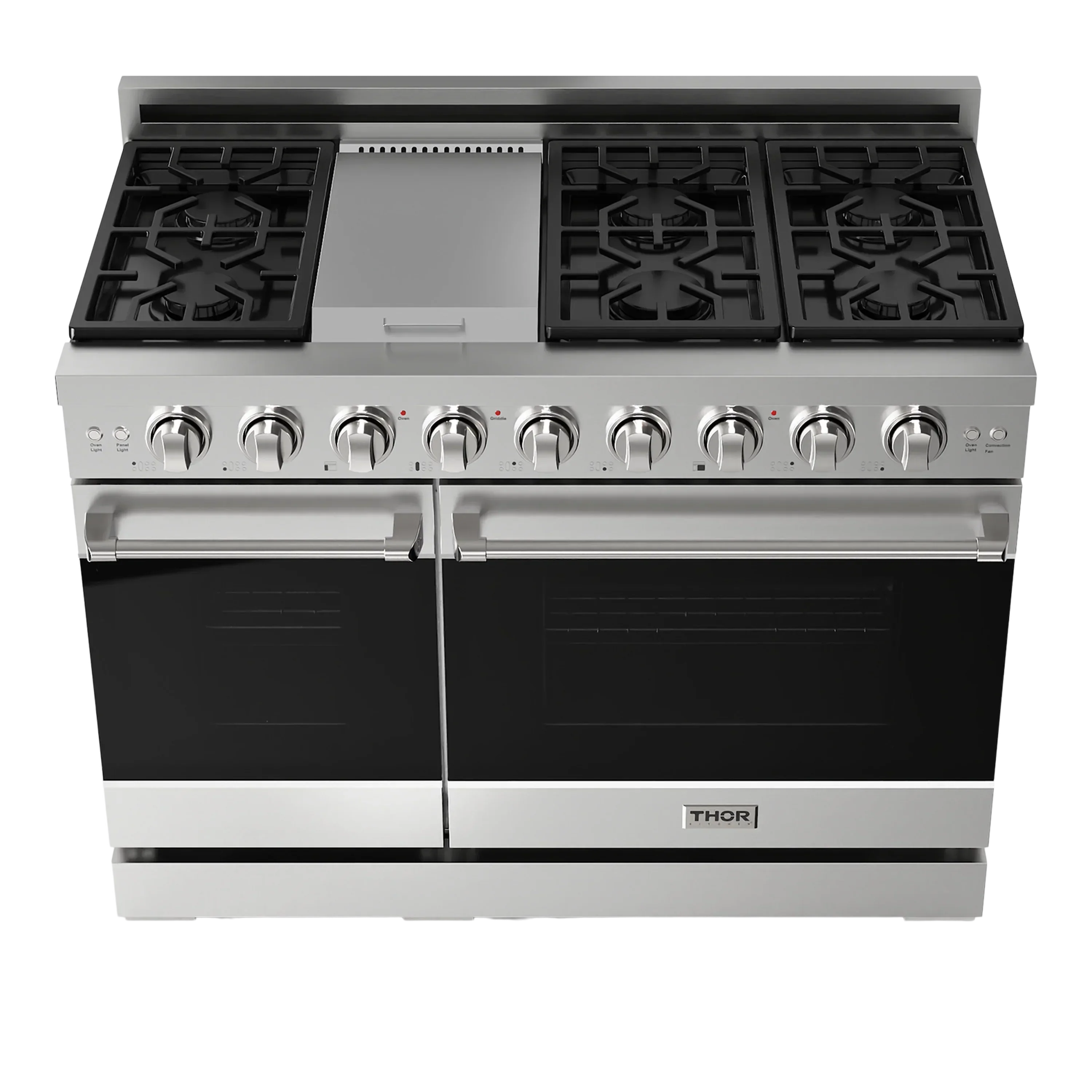 Gordon Ramsay by Thor Kitchen 4-Piece Appliance Package -  48-Inch Propane Gas Range, Wall Mount Range Hood, 36-Inch French Door Refrigerator, and Dishwasher in Stainless Steel - Image 7