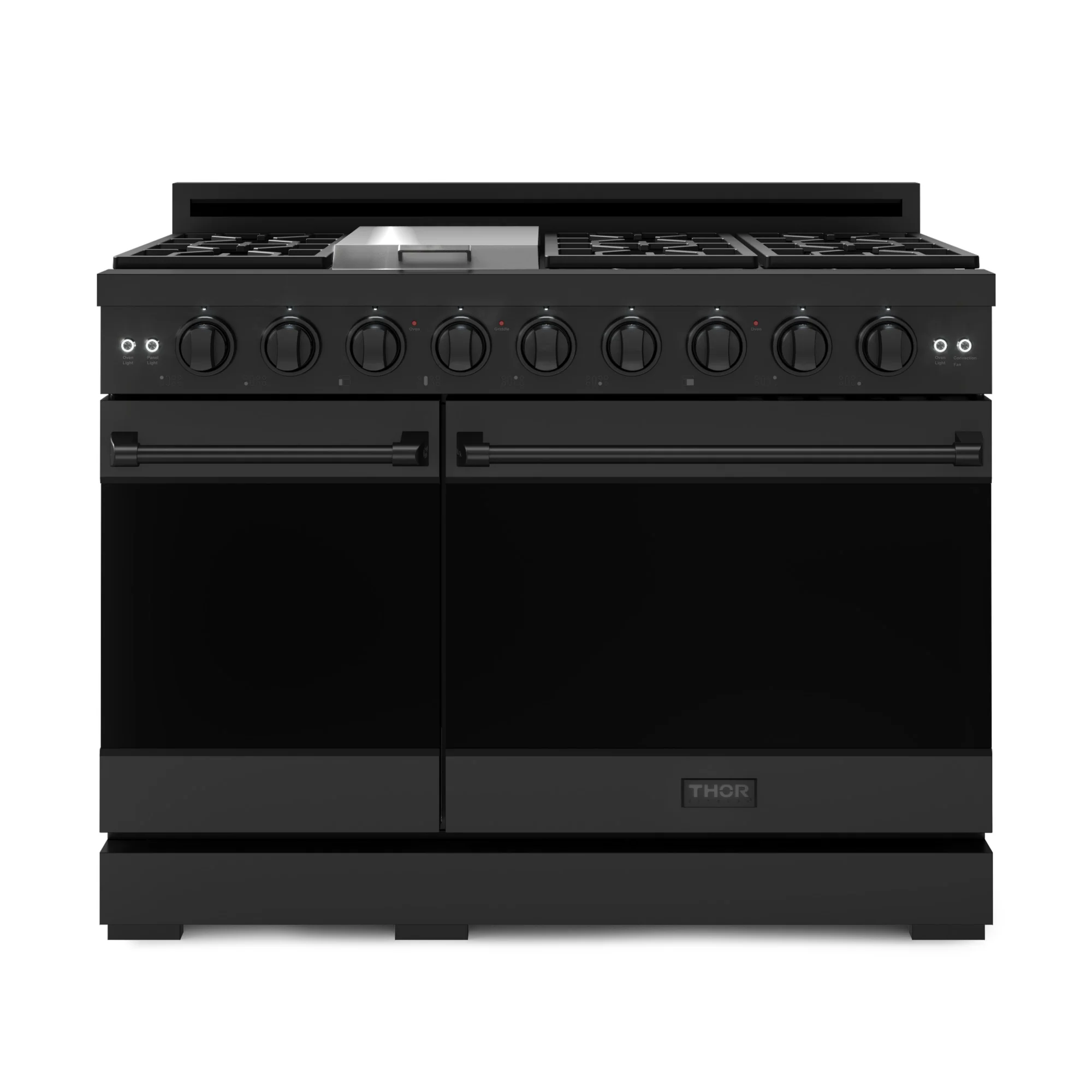 Gordon Ramsay by Thor Kitchen 48-Inch Professional Propane Gas Range with Pro-Style Knobs and 6.8 Cu. Ft. Double Oven in Black (RSG48EBLP) - Image 4