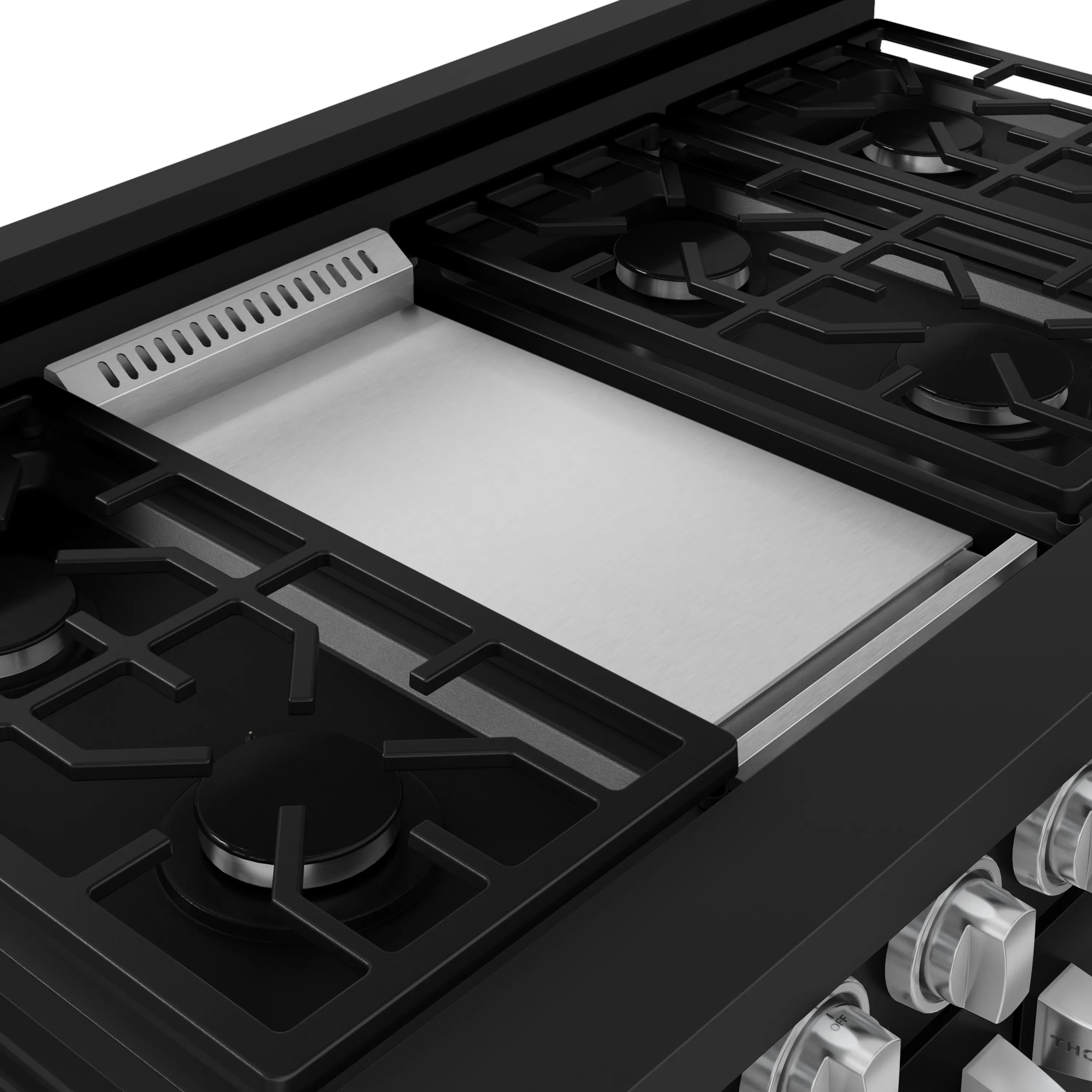 Gordon Ramsay by Thor Kitchen 48-Inch Professional Propane Gas Range with Pro-Style Knobs and 6.8 Cu. Ft. Double Oven in Black with Stainless Steel Trim (RSG48EBLP-SS) - Image 11