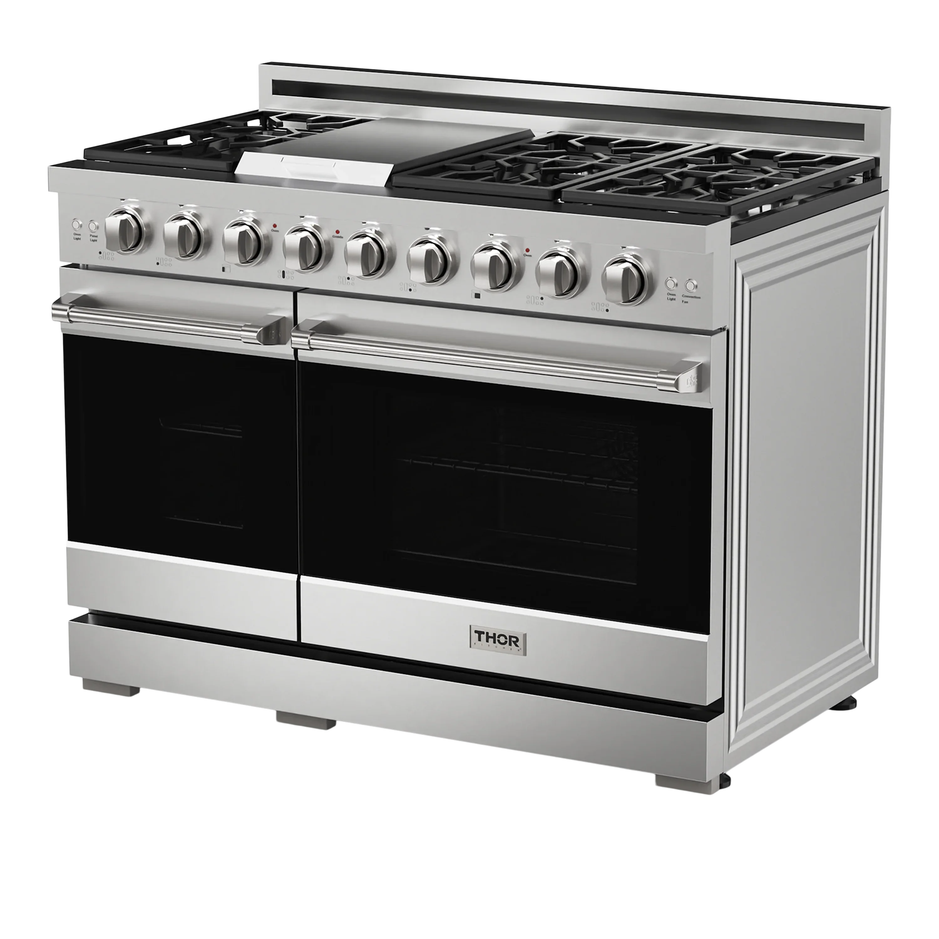 Gordon Ramsay by Thor Kitchen 48-Inch Professional Propane Gas Range with Pro-Style Knobs and 6.8 Cu. Ft. Double Oven in Stainless Steel (RSG48ELP) - Image 4