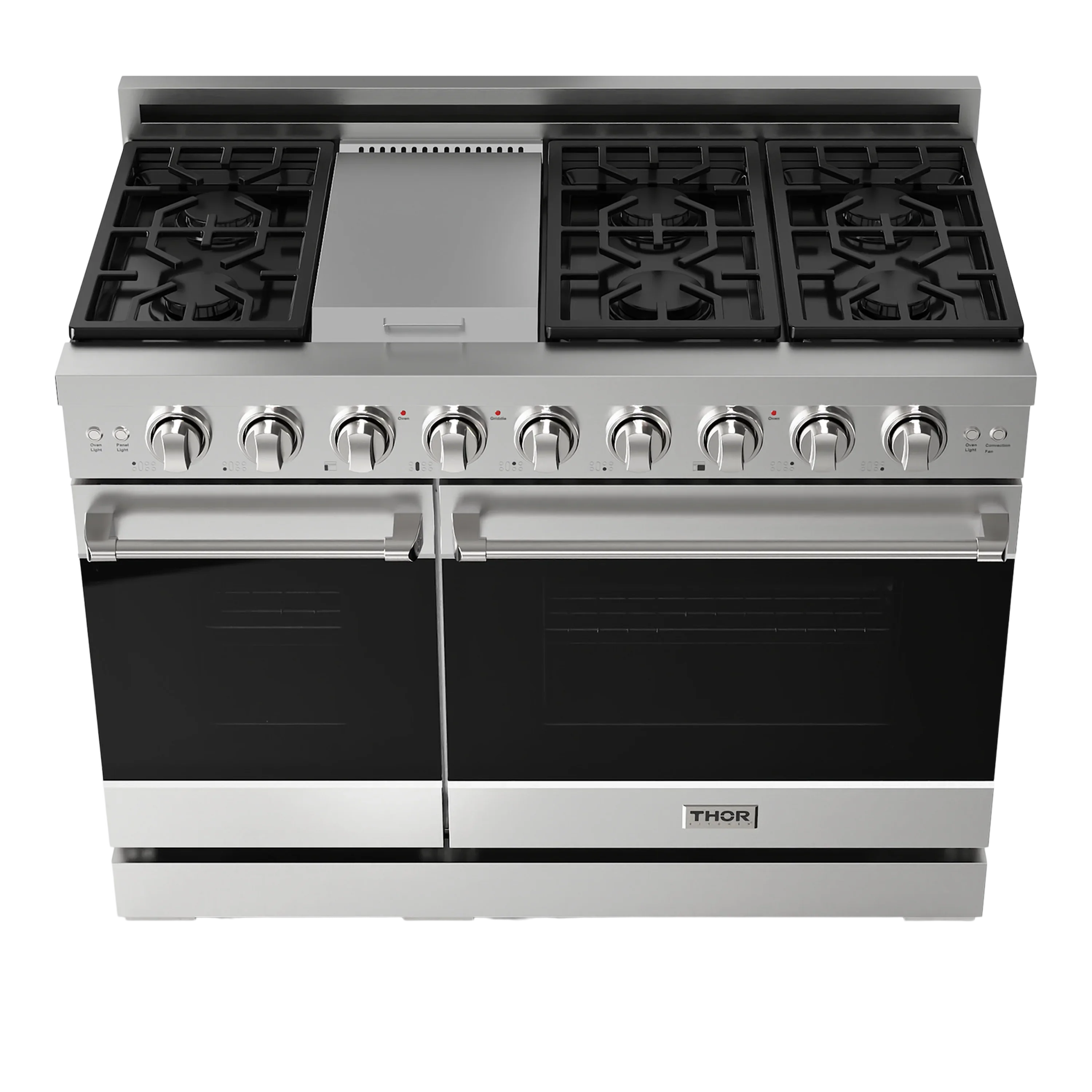 Gordon Ramsay by Thor Kitchen 48-Inch Professional Propane Gas Range with Pro-Style Knobs and 6.8 Cu. Ft. Double Oven in Stainless Steel (RSG48ELP) - Image 6