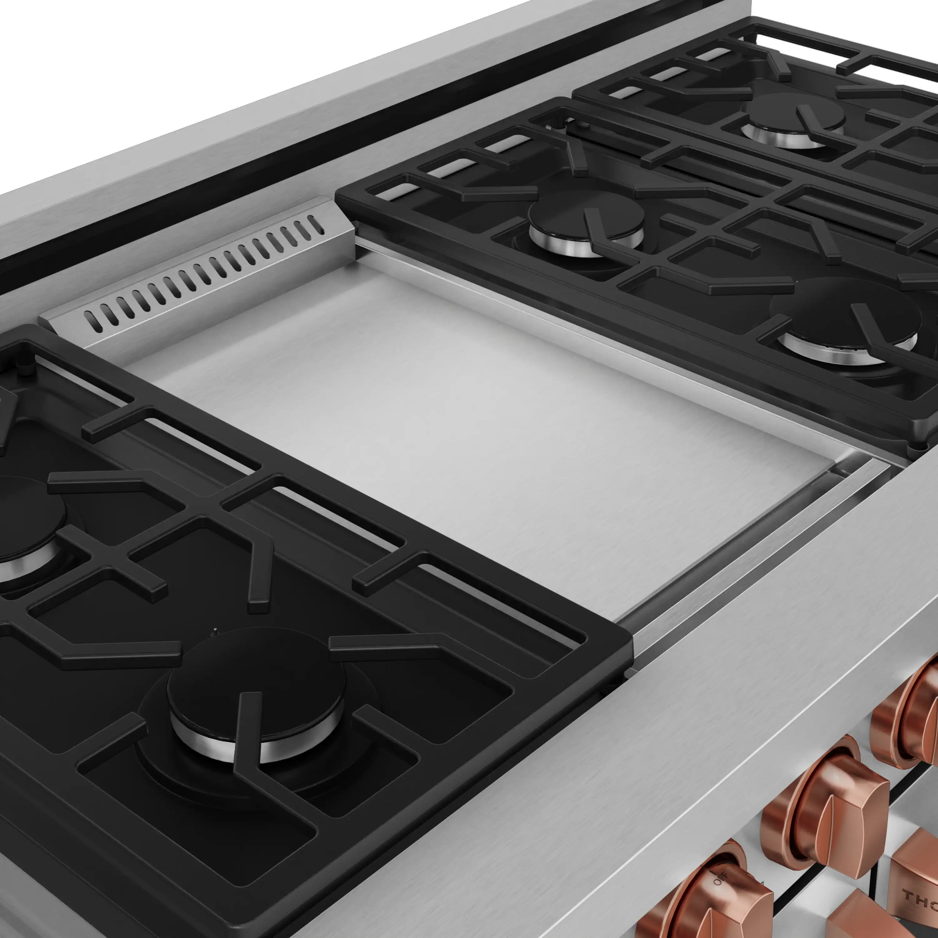 Gordon Ramsay by Thor Kitchen 48-Inch Professional Propane Gas Range with Pro-Style Knobs and 6.8 Cu. Ft. Double Oven in Stainless Steel with Rose Gold Trim (RSG48ELP-RSG)) - Image 10