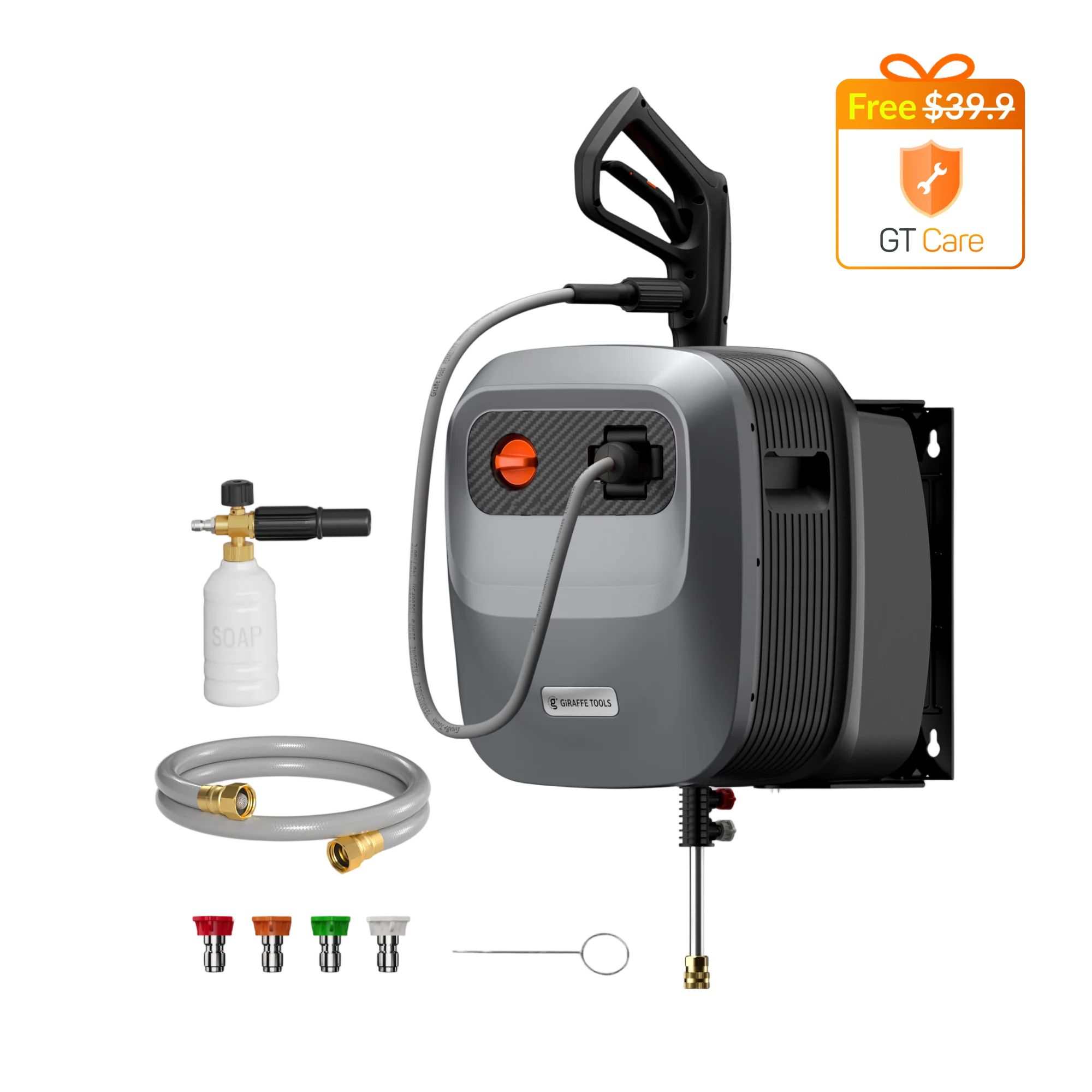 Giraffe Tools Grandfalls Wall-Mounted Retractable Pressure Washer G20, 2500 PSI - Image 10