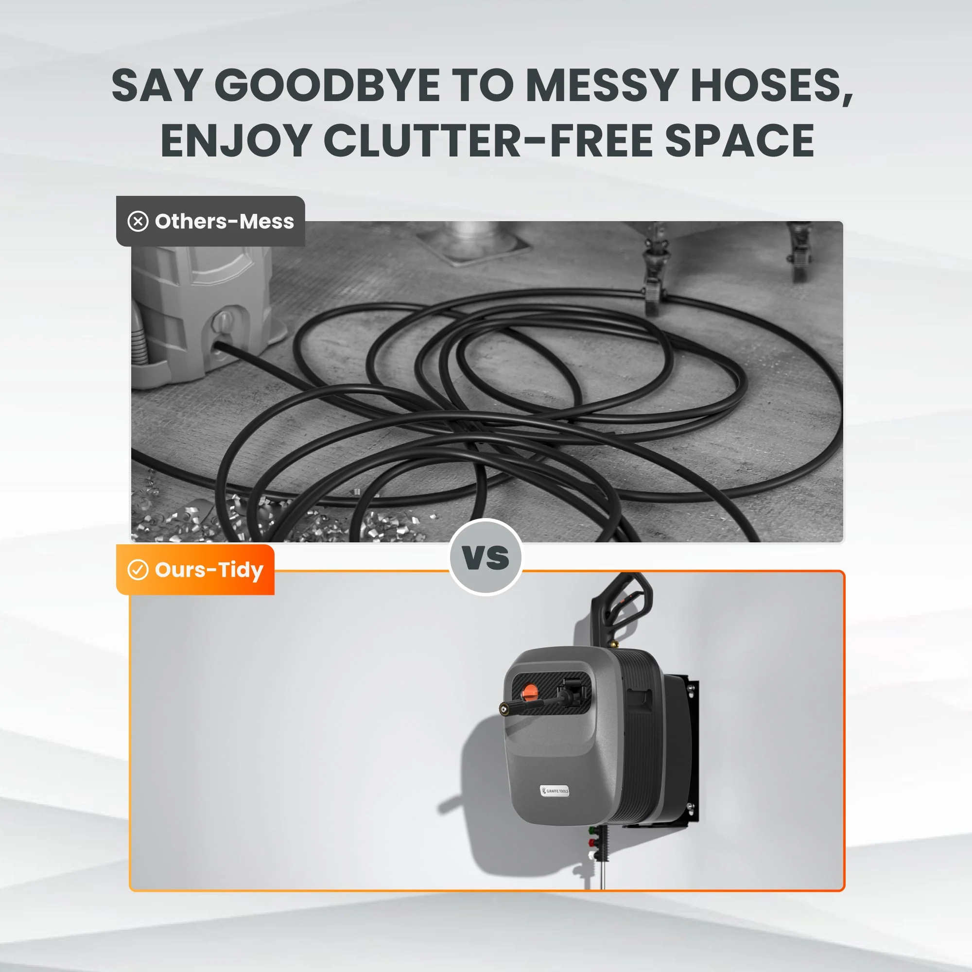 Giraffe Tools Grandfalls Wall-Mounted Retractable Pressure Washer G20, 2500 PSI - Image 3