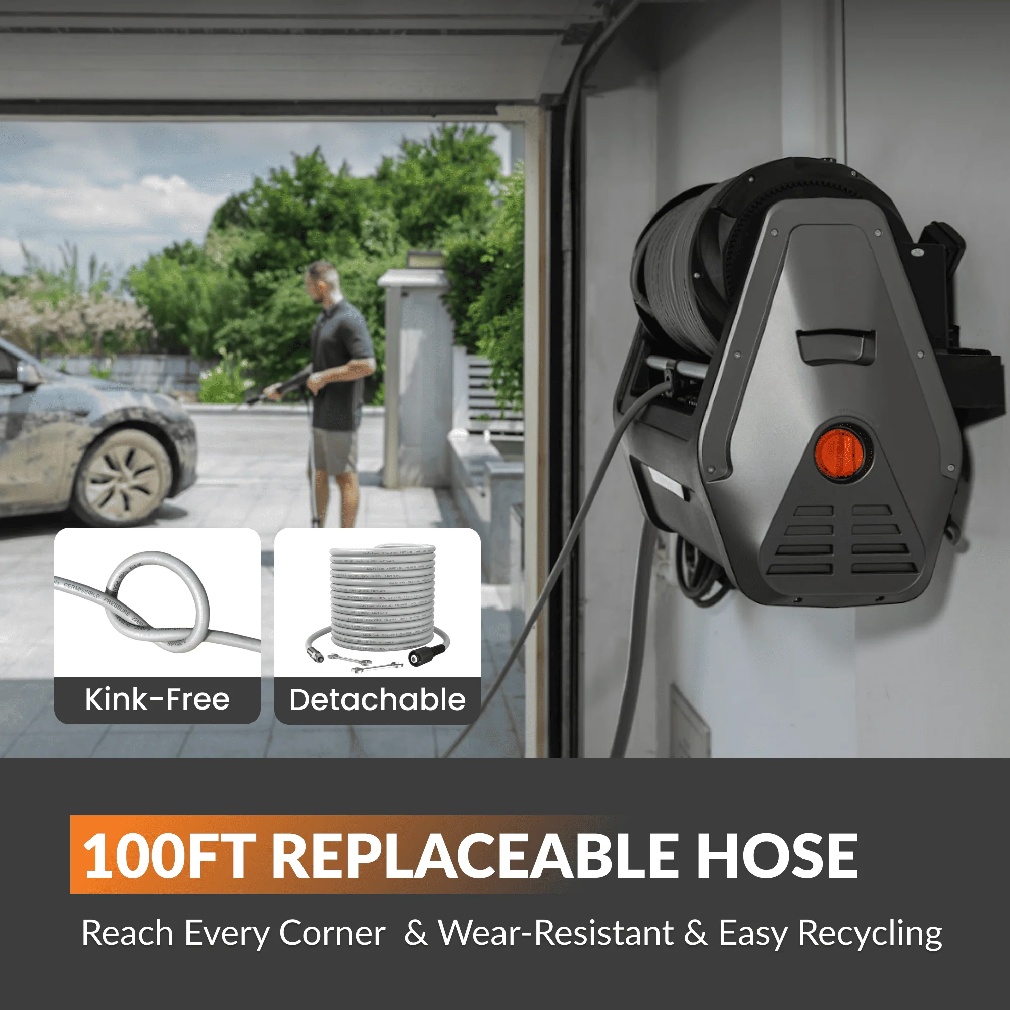 Giraffe Tools Grandfalls 100 Ft. Retractable Pressure Washer Plus (HP135-G30A) - Image 5