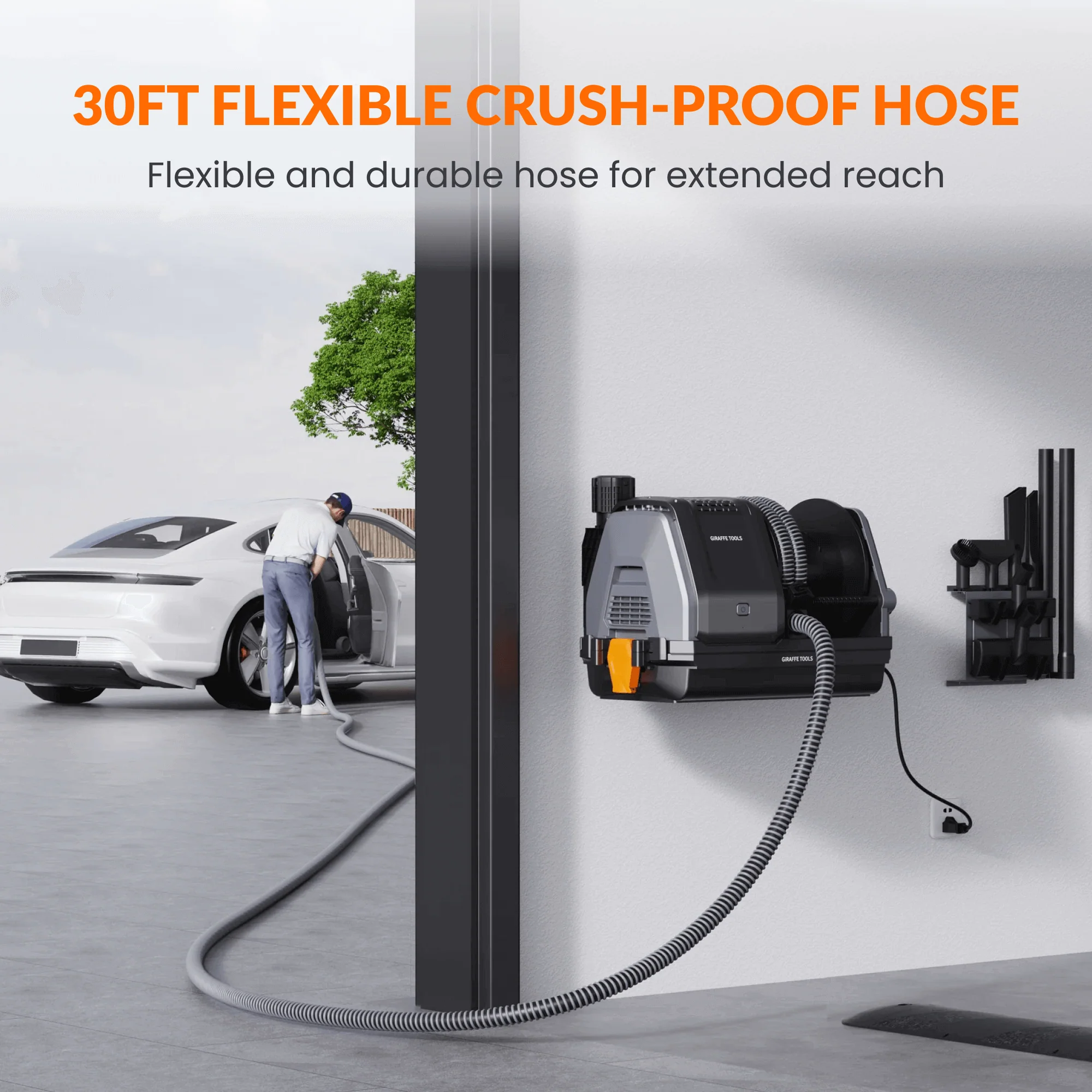 Giraffe Tools Grandstorm Retractable Vacuum Cleaner, 20KPa Motor and 30 Ft Hose - Image 3