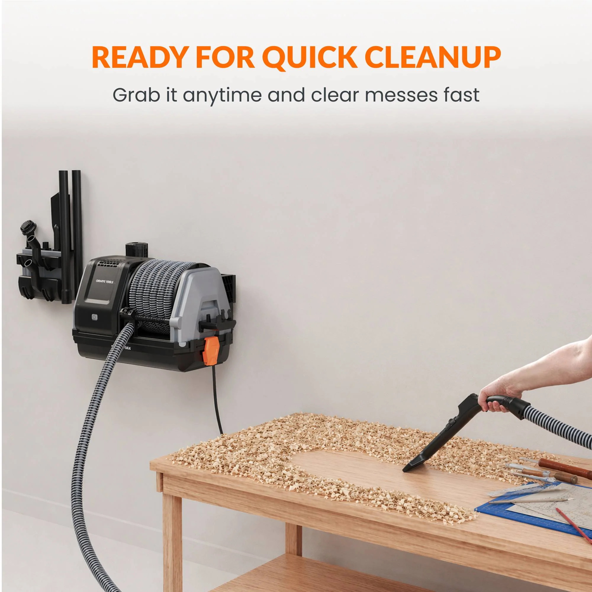 Giraffe Tools Grandstorm Retractable Vacuum Cleaner, 20KPa Motor and 30 Ft Hose - Image 4