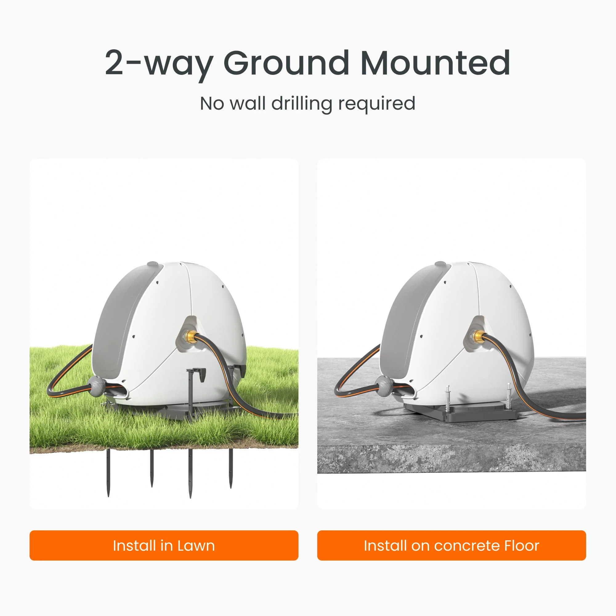 Giraffe Tools 82 Ft. - 130 Ft. Ground-Mounted Retractable Hose Reel, UV-resistant - Image 5