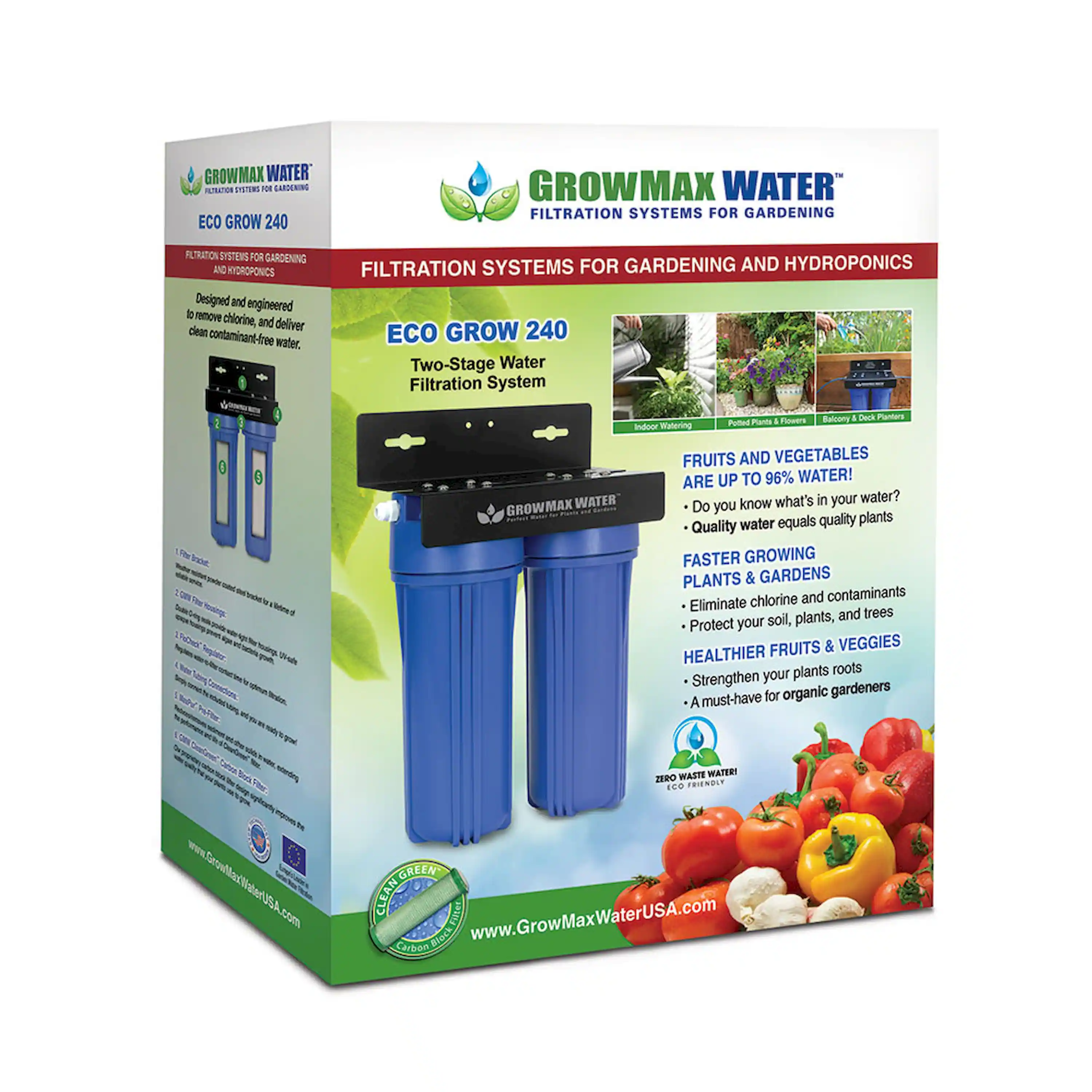 GrowMax Water ECO GROW 240 - Two-Stage Garden Water Filtration System - Eliminate up to 99% of Chlorine and Contaminants (10,000 gallons / 37,900 liters) - Image 5
